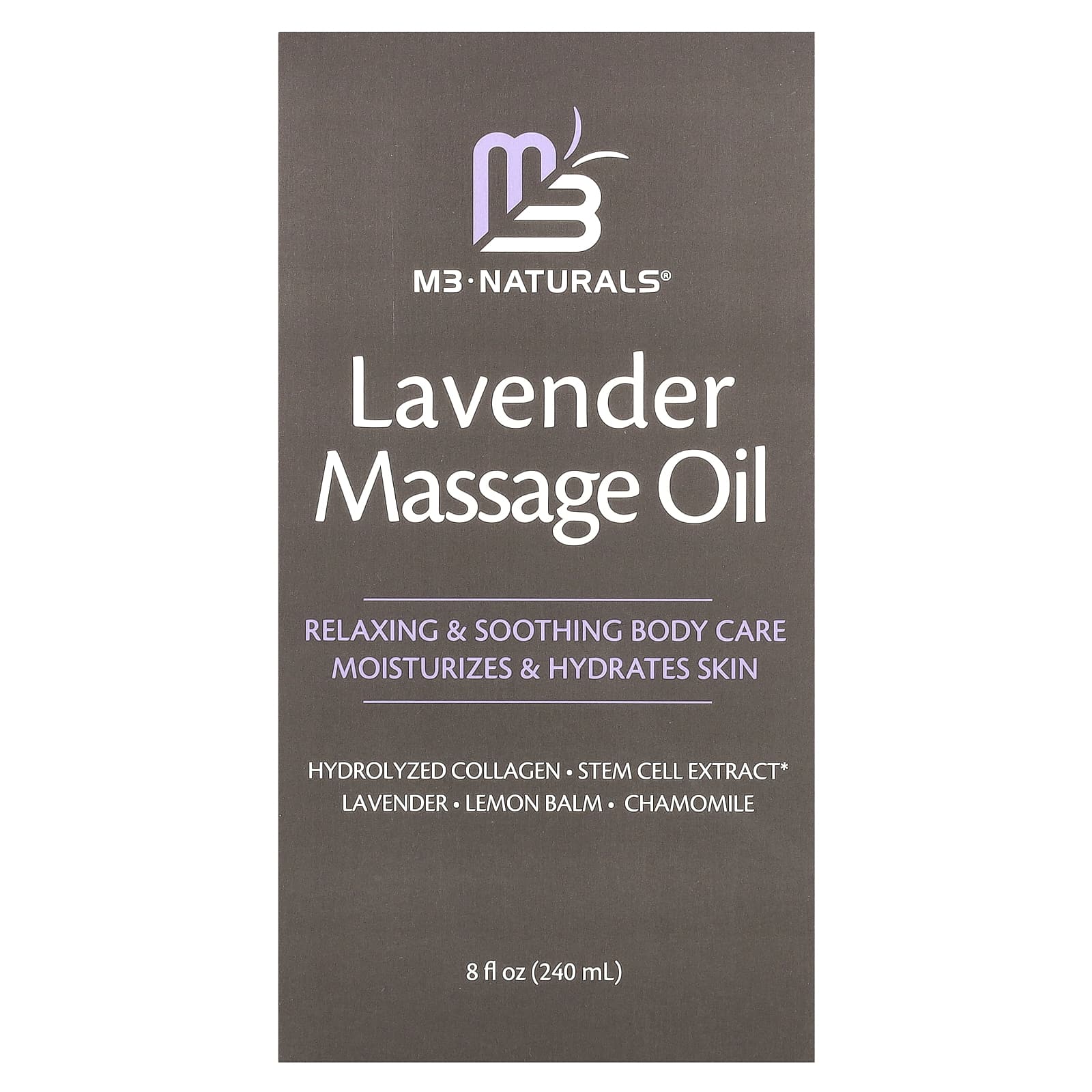 M3 Naturals, Лавандовое массажное масло, 240 мл (8 жидк. Унций)
