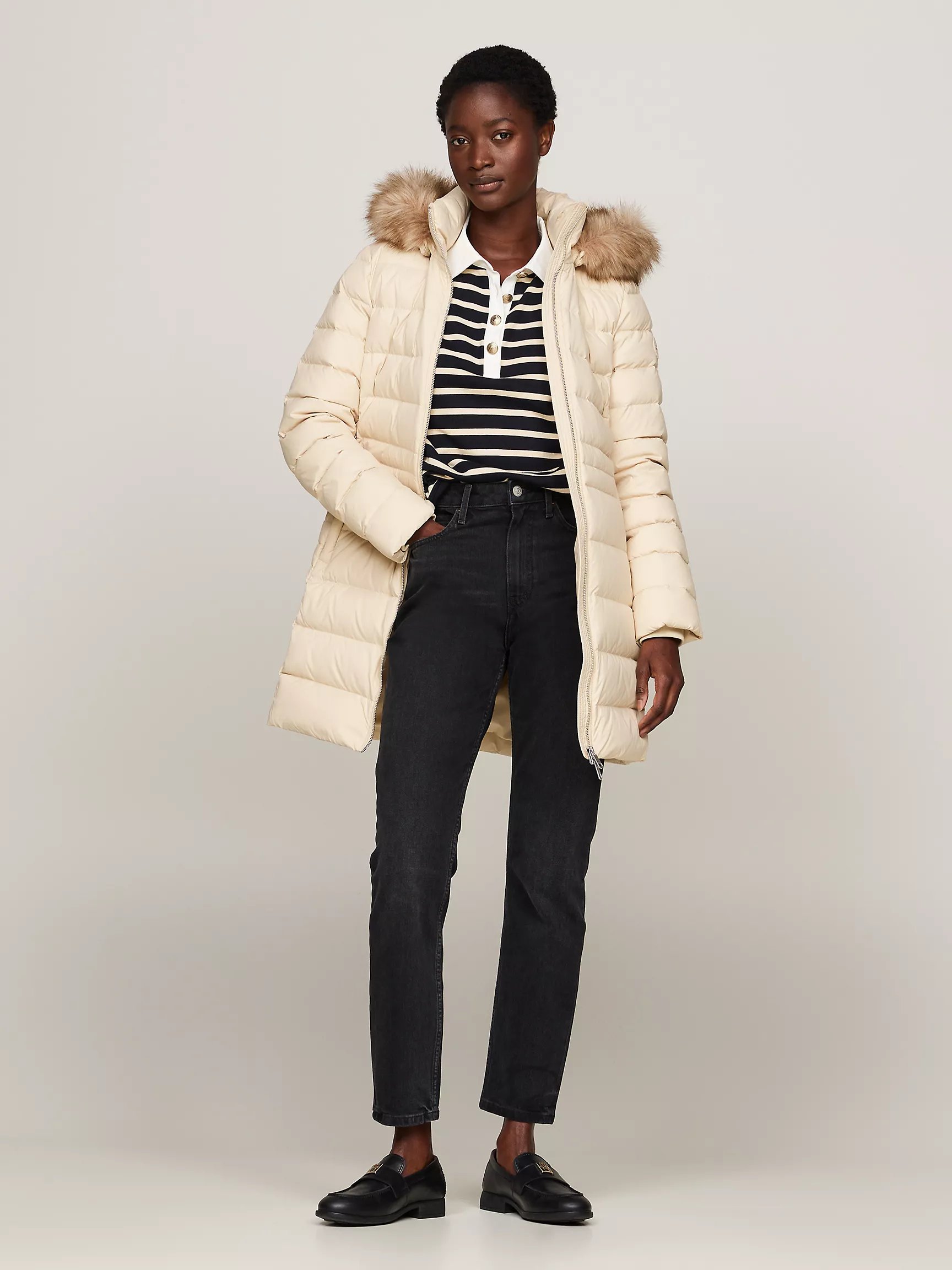 Женское пальто Tommy Hilfiger, Водоотталкивающее пуховое пальто с капюшоном