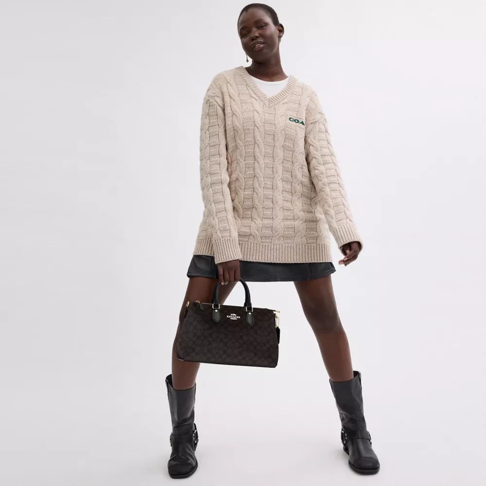 Сумка COACH Georgia Satchel Bag In Signature Canvas