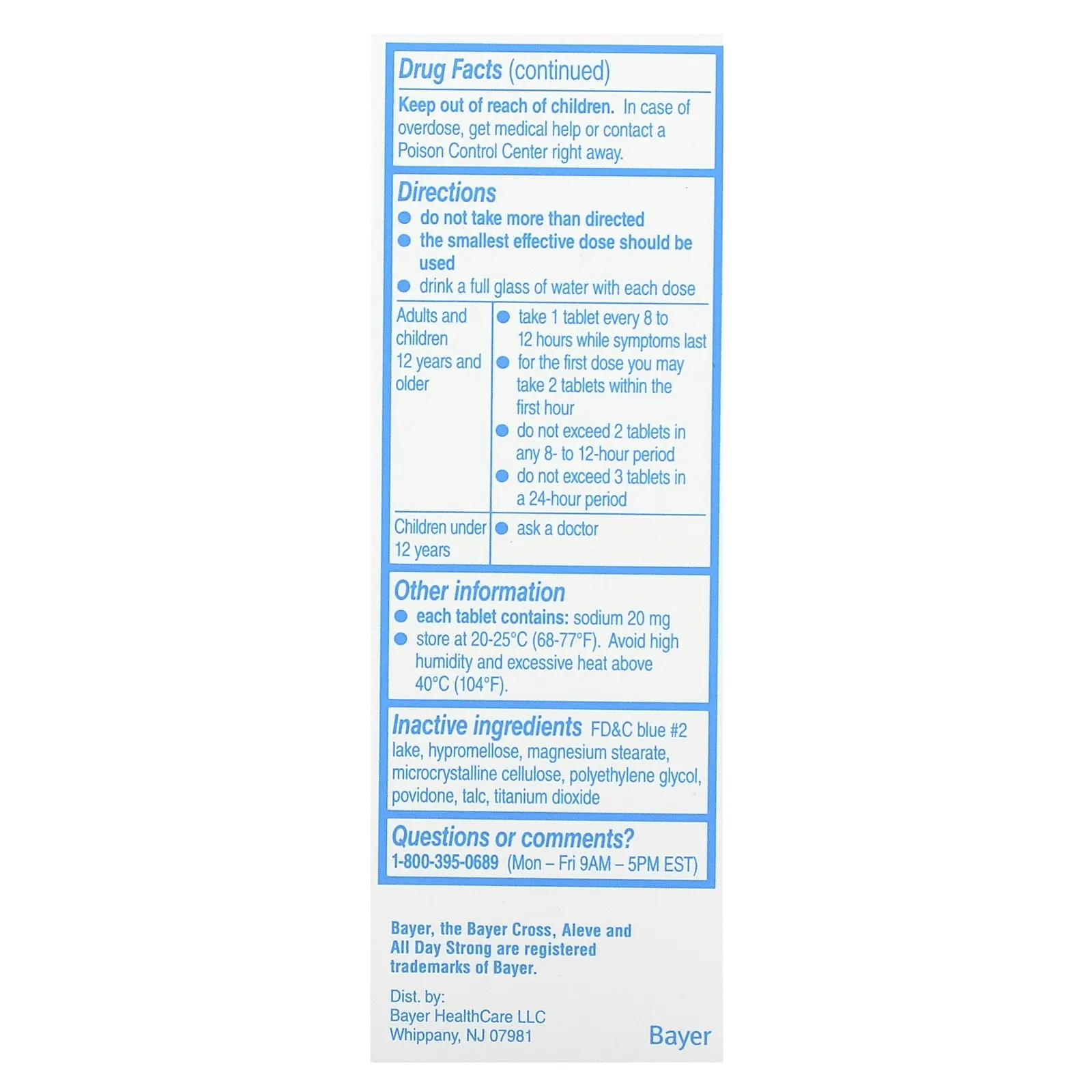 Aleve, обезболивающее и жаростойкое средство, 90 таблеток