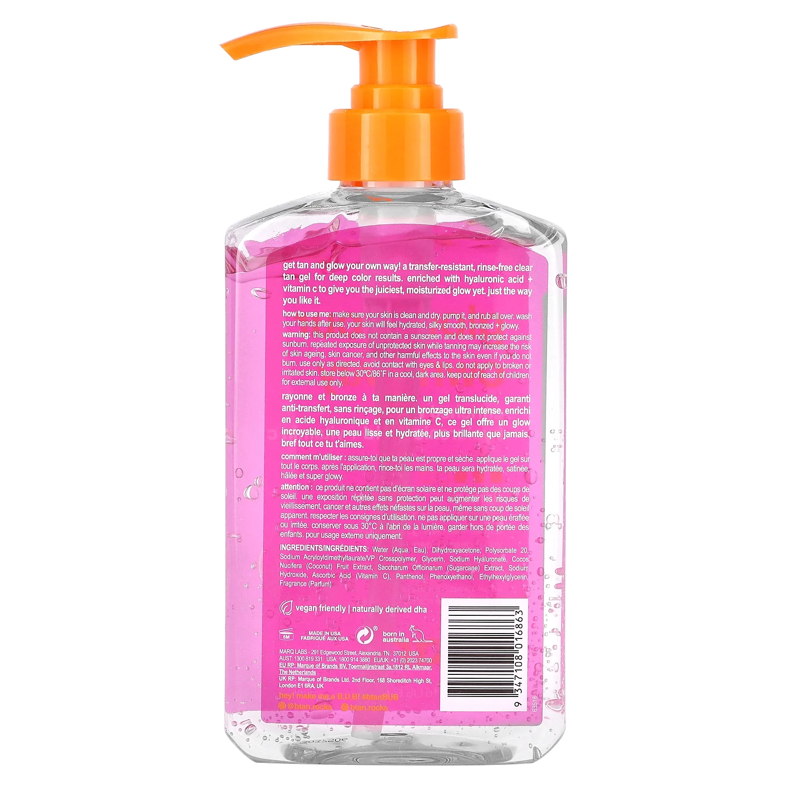 b.tan, Glow Your Own Way, очищающий гель для автозагара, самый темный, 473 мл (16 жидк. Унций)