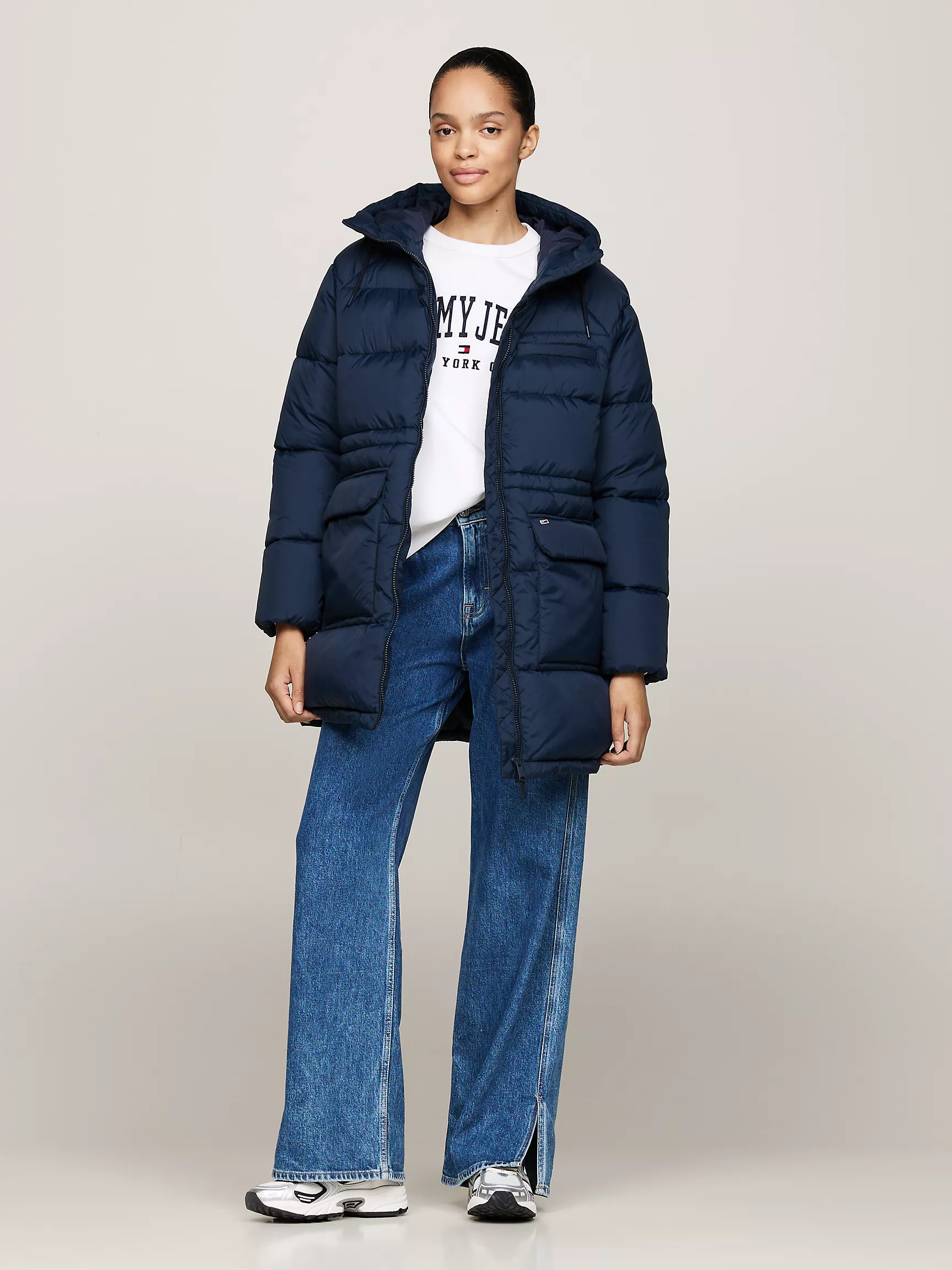 Женское пальто Tommy Hilfiger, Водоотталкивающее пуховое пальто с капюшоном