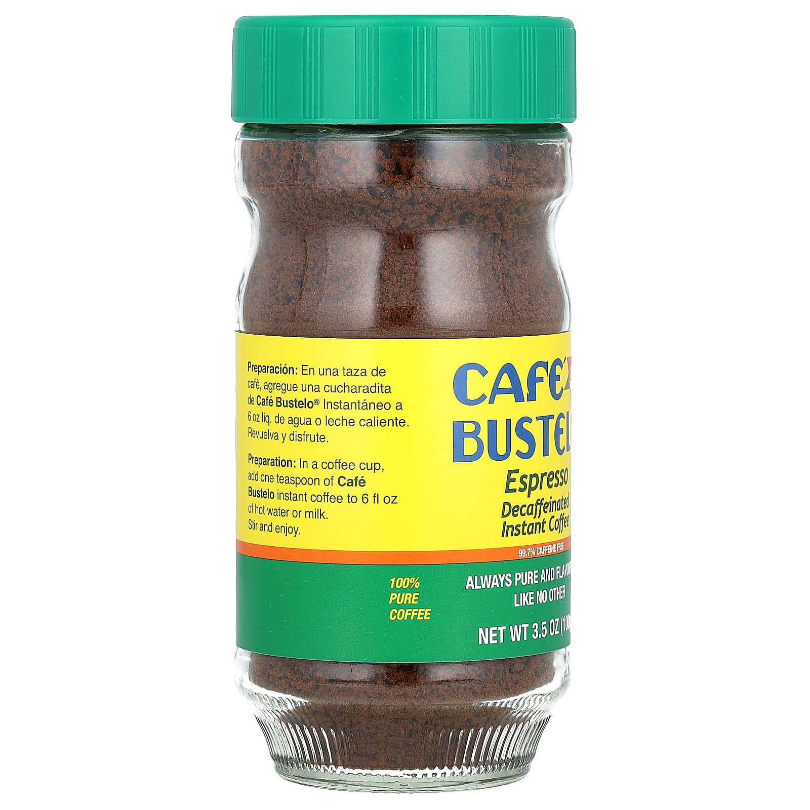 Café Bustelo, Espresso, растворимый кофе без кофеина, 3,5 унции (100 г)