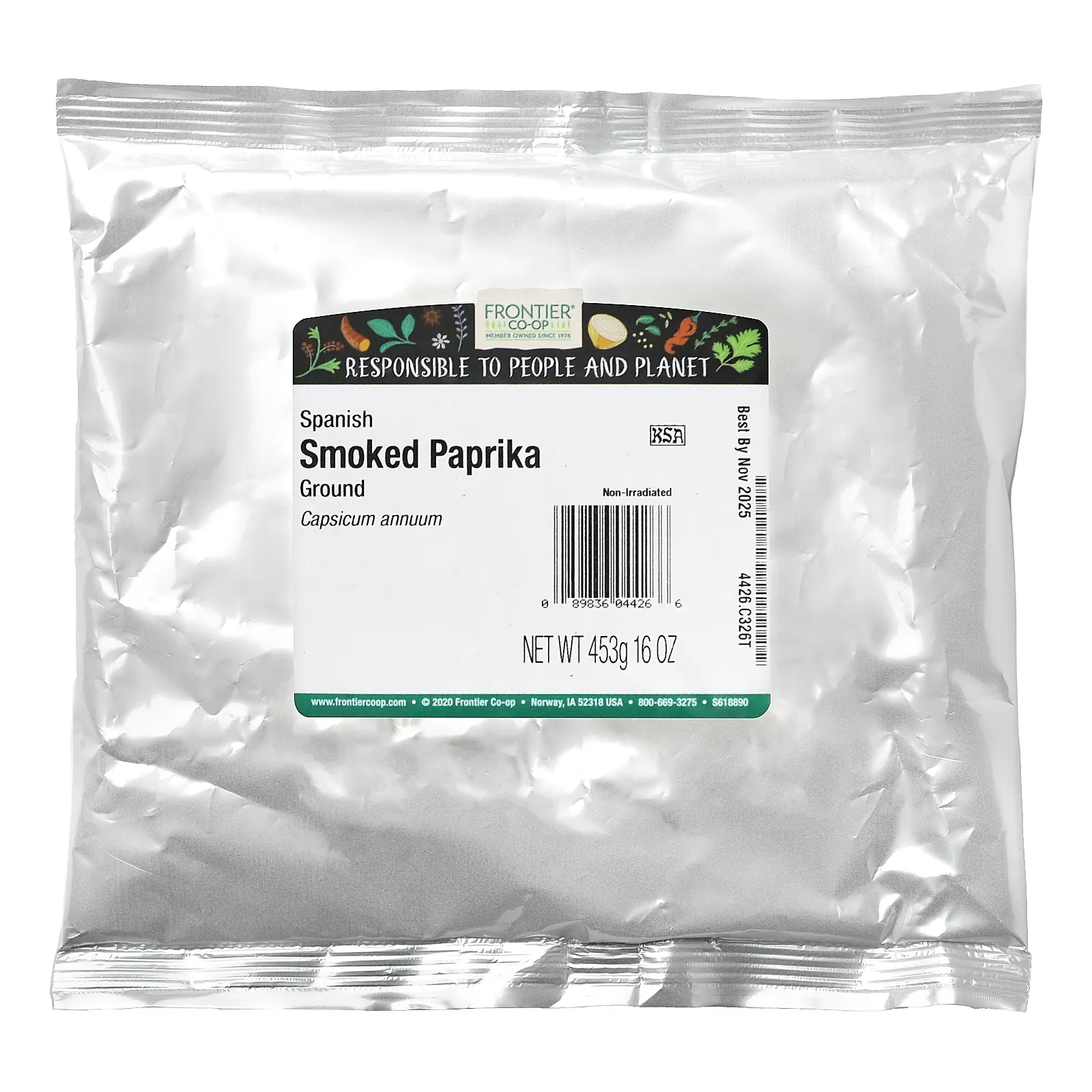Frontier Co-op, Паприка по-испански, молотая, 453 г (16 унций)