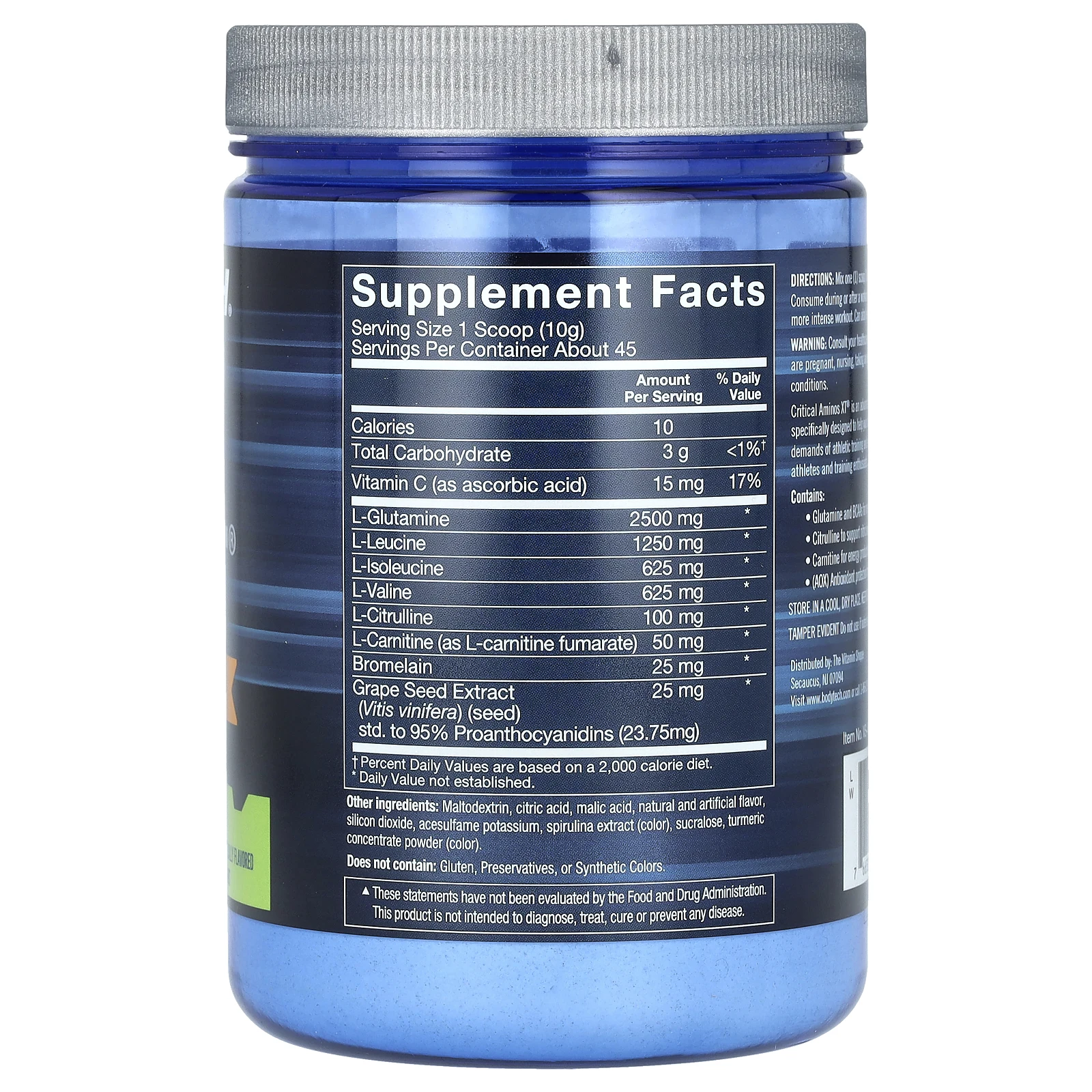 BodyTech, Bodytech, Critical Aminos XT®, прием во время и после тренировки, со вкусом мохито, 450 г (15,9 унции)