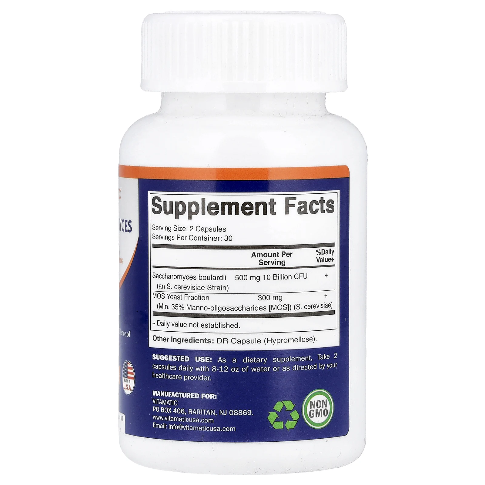 Vitamatic, сахаромицеты + МОС, 60 капсул DRcaps® из гипромеллозы