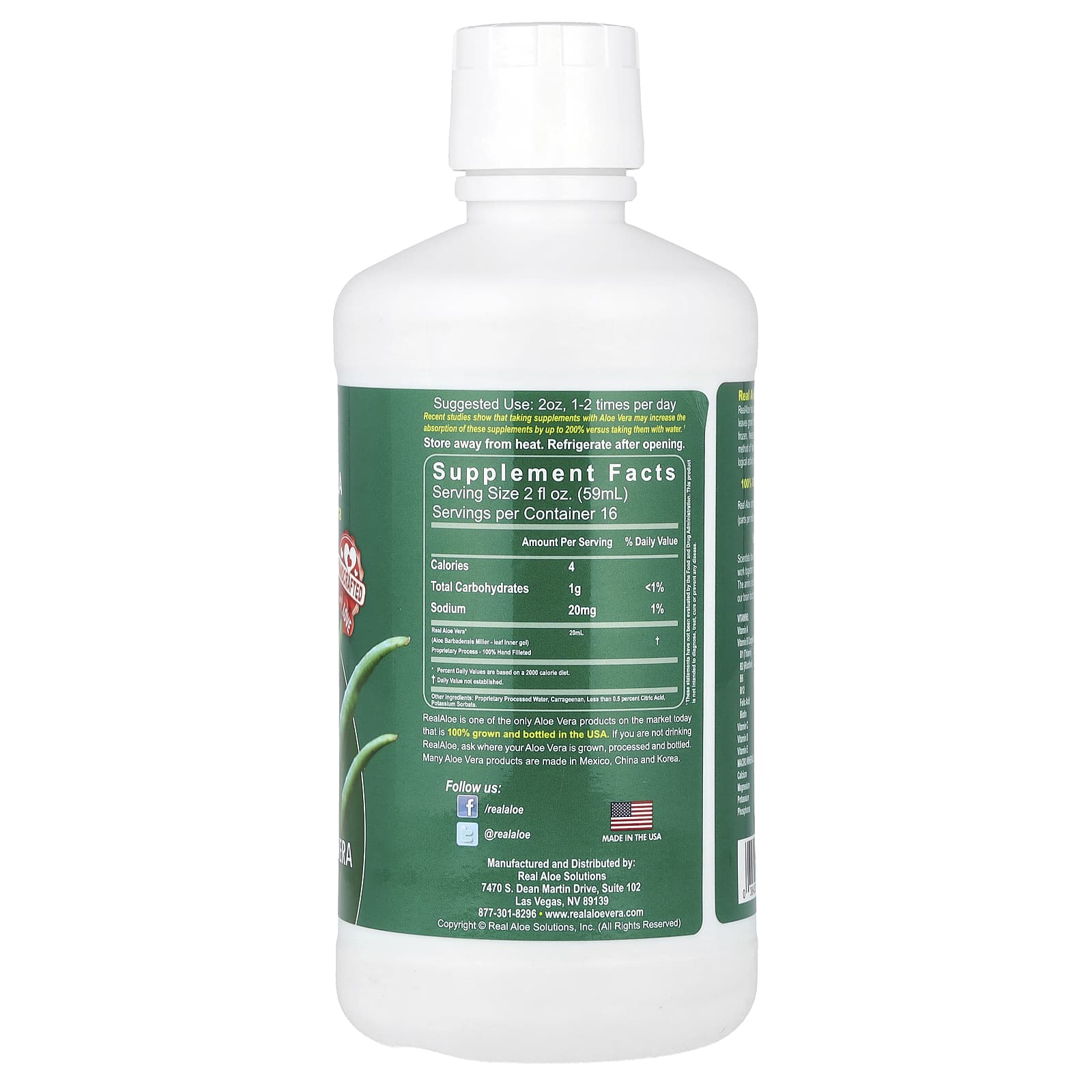 Real Aloe, Гель алоэ вера, 32 жидкие унции (960 мл)