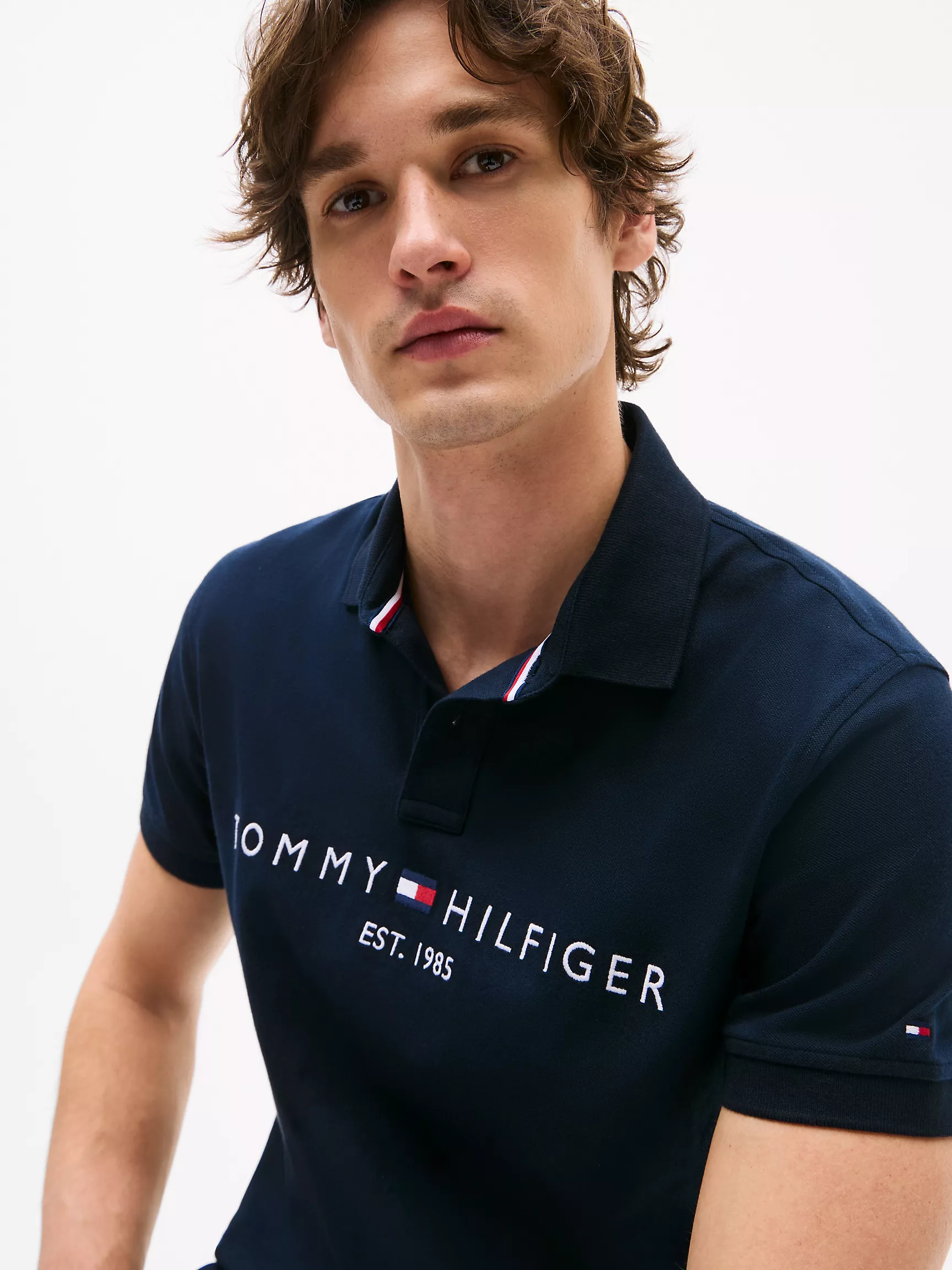 Мужское поло Tommy Hilfiger, Поло с вышитым графическим логотипом Tommy