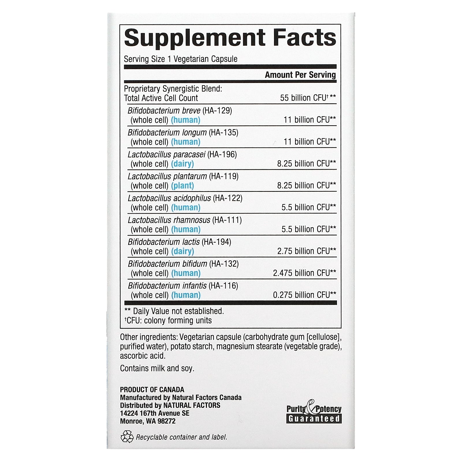 Natural Factors, Ultimate Probiotic Critical Care, 55 миллиардов КОЕ, 30 вегетарианских капсул