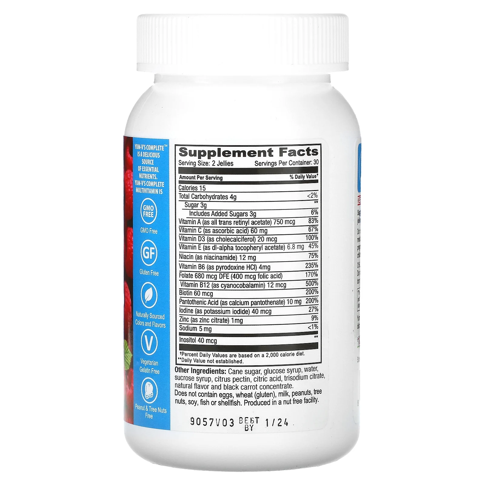YumV's, Мультивитамины для взрослых, со вкусом малины, 60 желейных витаминов