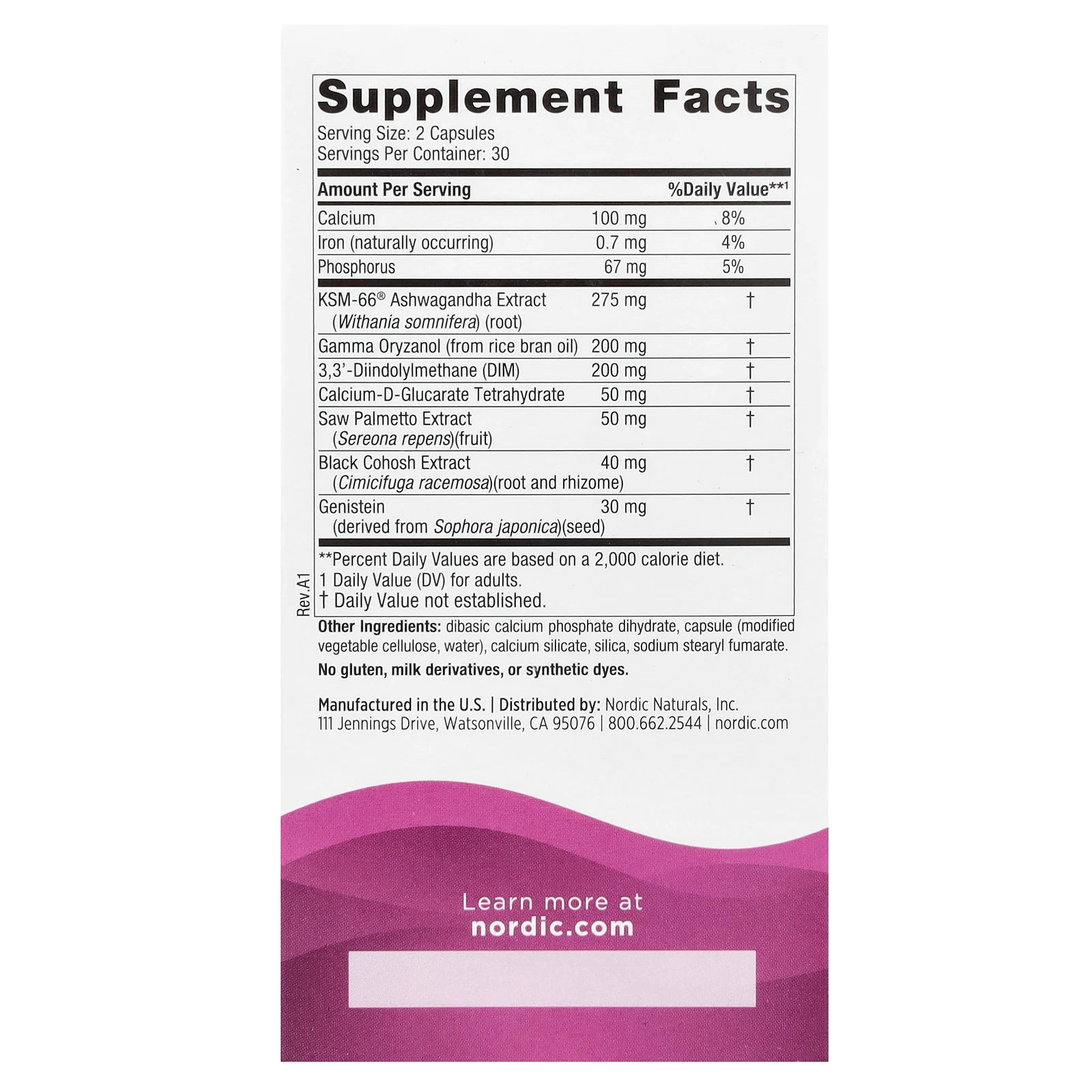 Nordic Naturals, добавка для поддержки в период менопаузы, 60 капсул