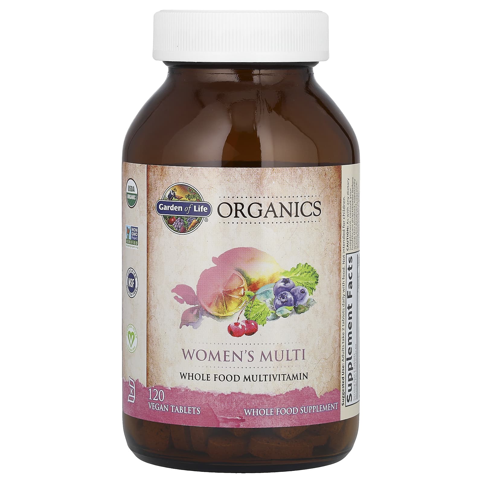 Garden of Life, Organics, мультивитамины для женщин, 120 веганских таблеток