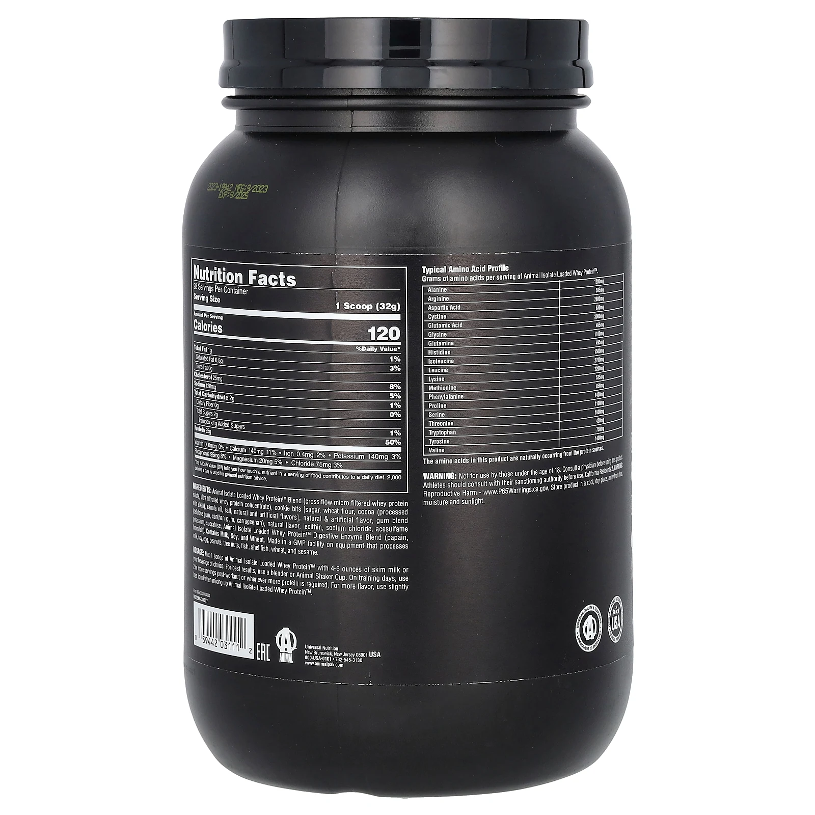 Animal, сывороточный протеин в порошке с изолятом, печенье и сливки, 907 г (2 фунта)