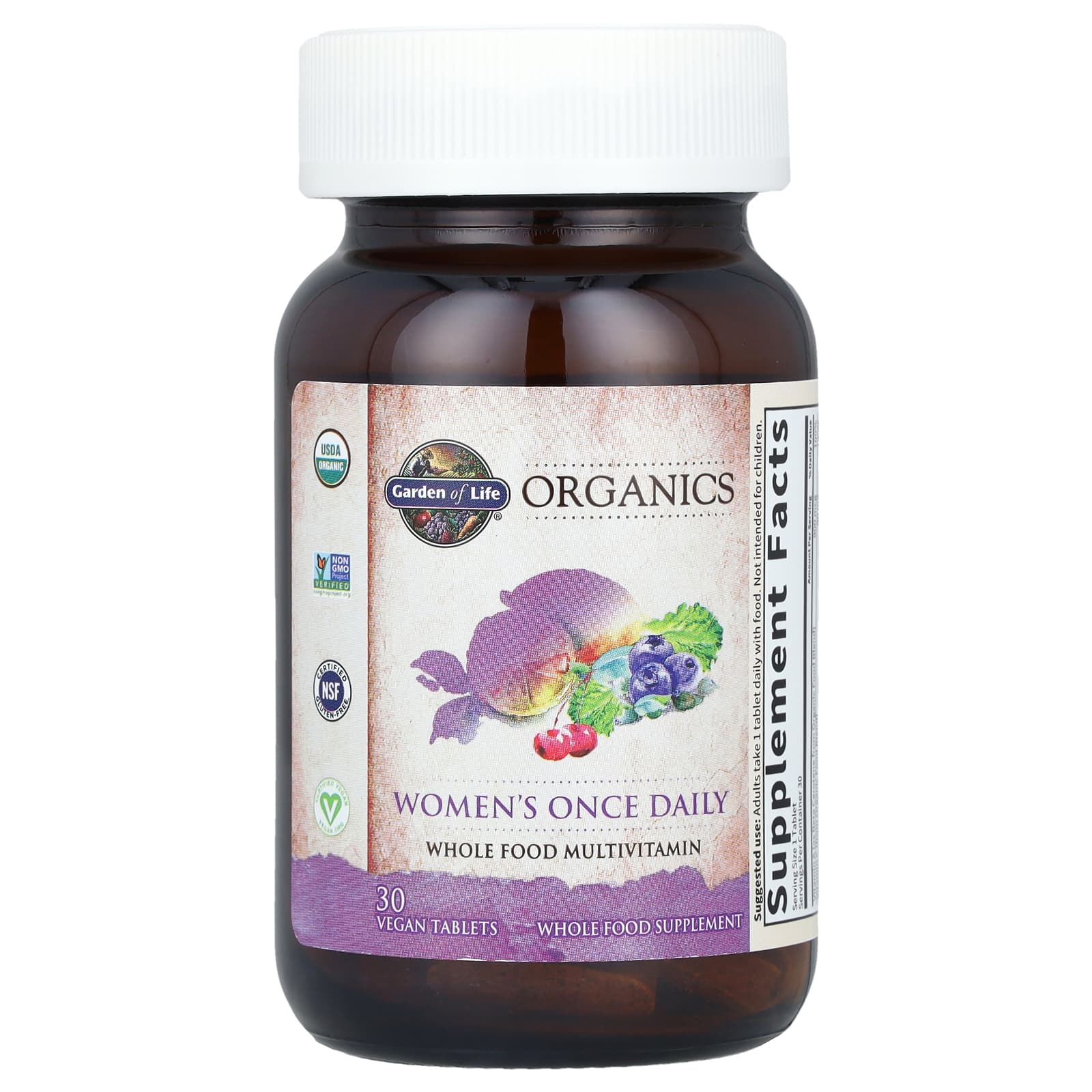 Garden of Life, MyKind Organics, мультивитамины для женщин для приема один раз в день, 30 веганских таблеток