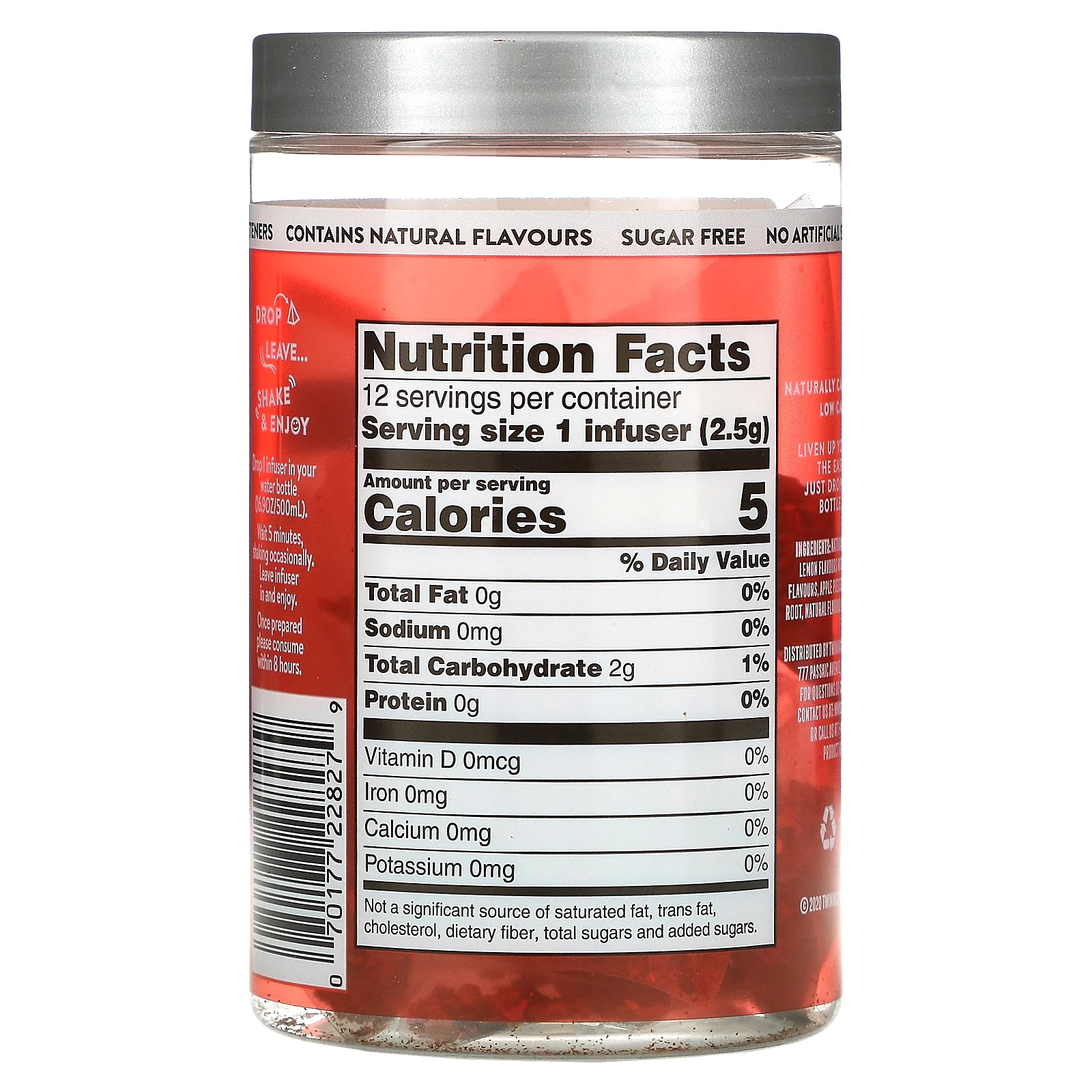 Twinings, Cold Infuse, ароматизатор для холодной воды, клубника и лимон, 12 шт., 30 г (1,06 унции)