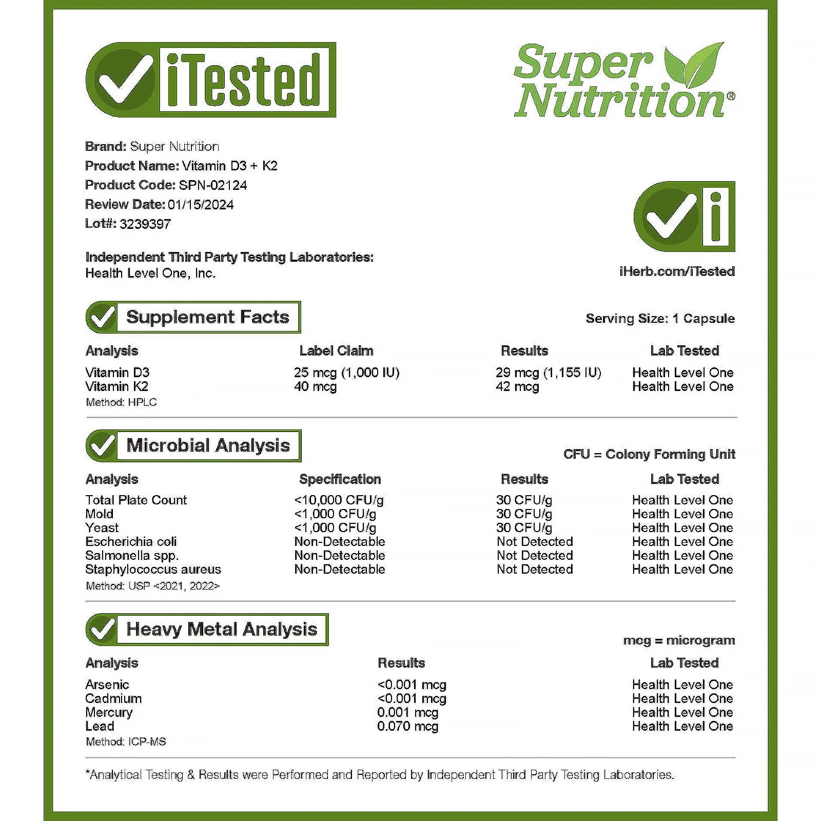 Super Nutrition, витамины D3 и К2, 240 растительных капсул