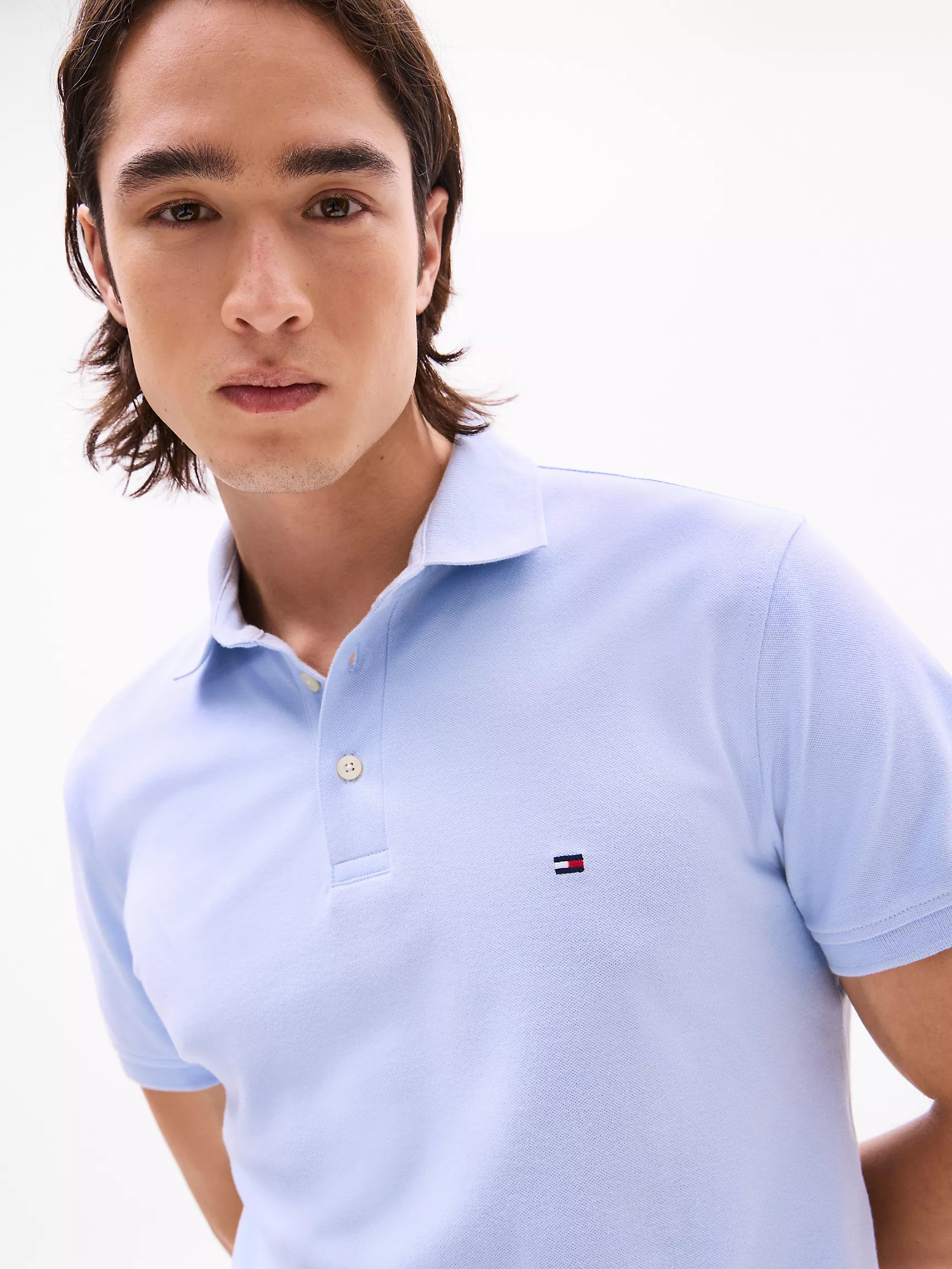 Мужское поло Tommy Hilfiger, Приталенное эластичное поло из пике