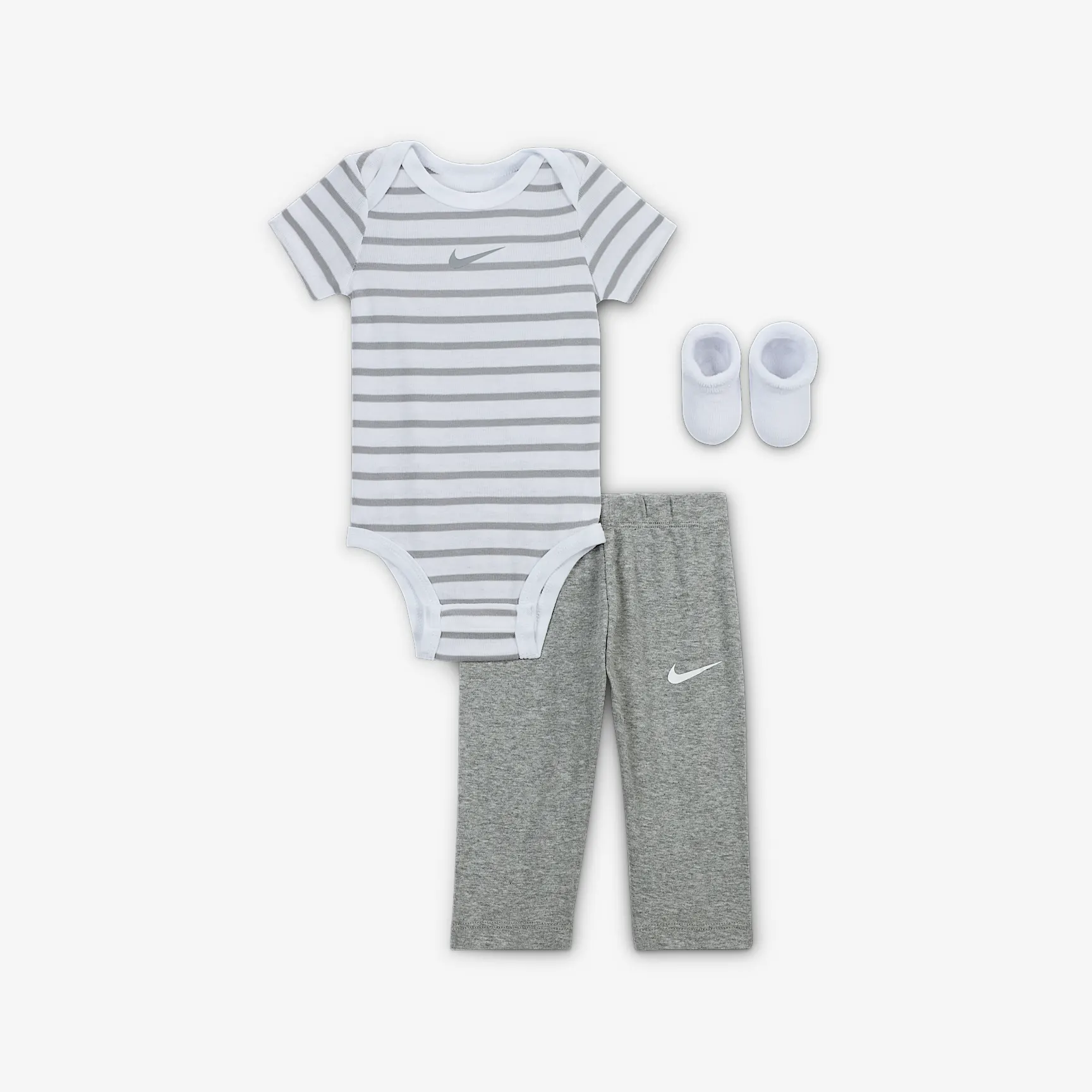 Nike Baby Bodysuit, Pants, and Terry Socks 3-Piece Set