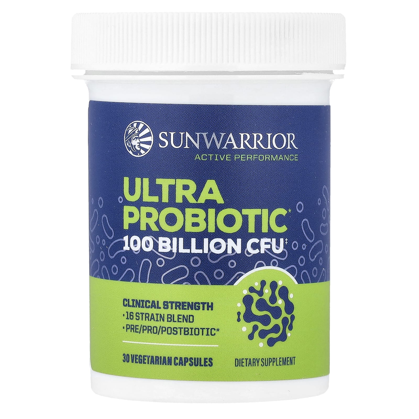 Sunwarrior, ультрапробиотик, 30 вегетарианских капсул