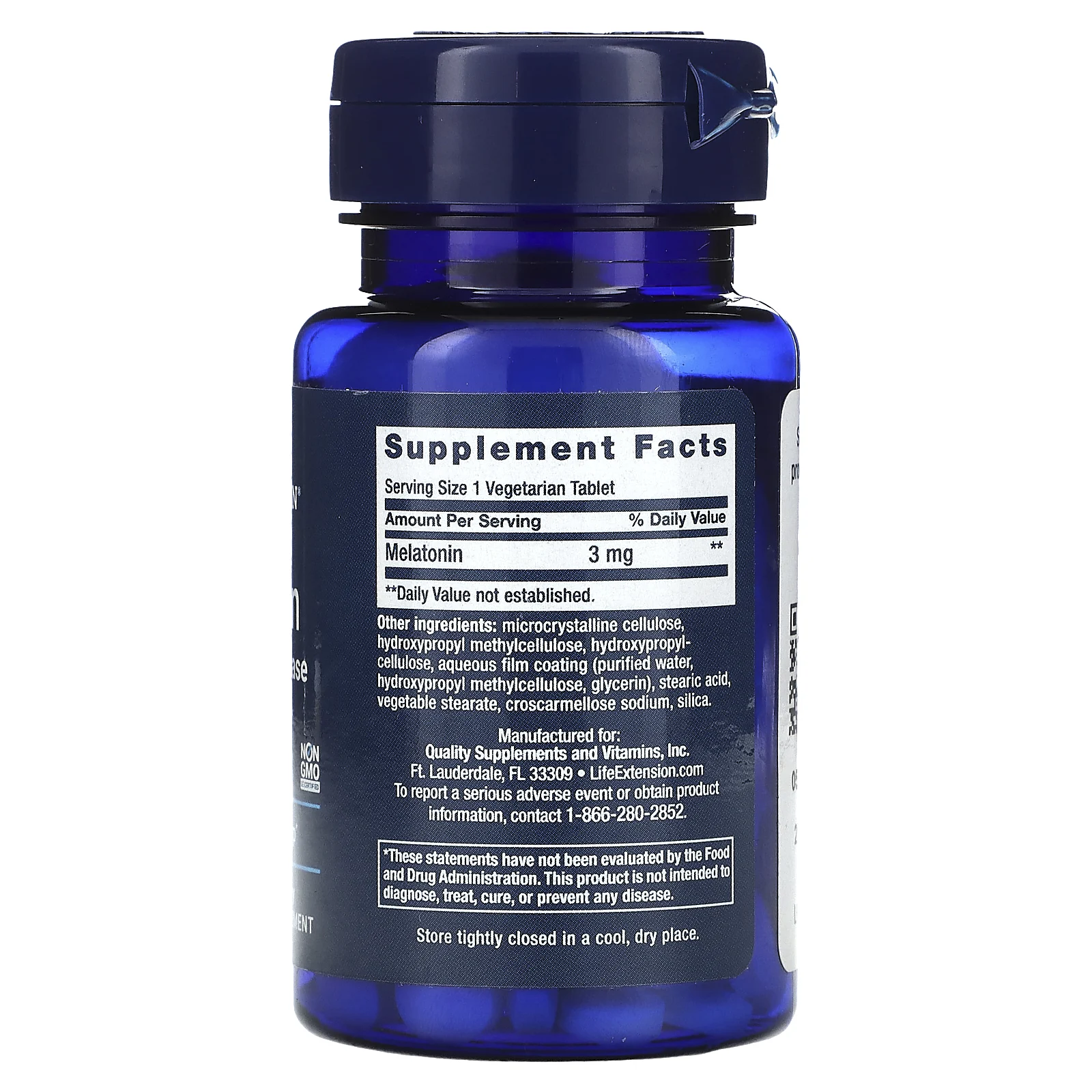 Life Extension, Мелатонин, высвобождение через 6 часов, 3 мг, 60 вегетарианских таблеток