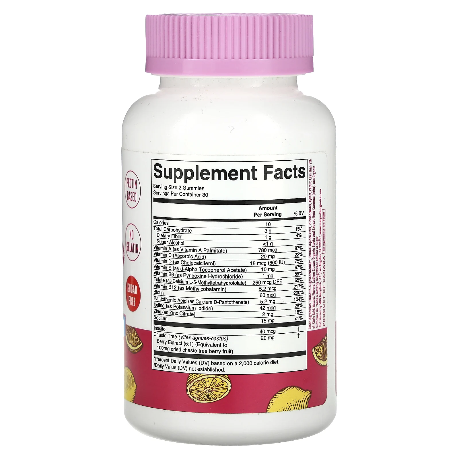 MaryRuth's, жевательные мультивитамины для женщин старше 40 лет с ягодами витекса, со вкусом лимонада, 60 жевательных таблеток