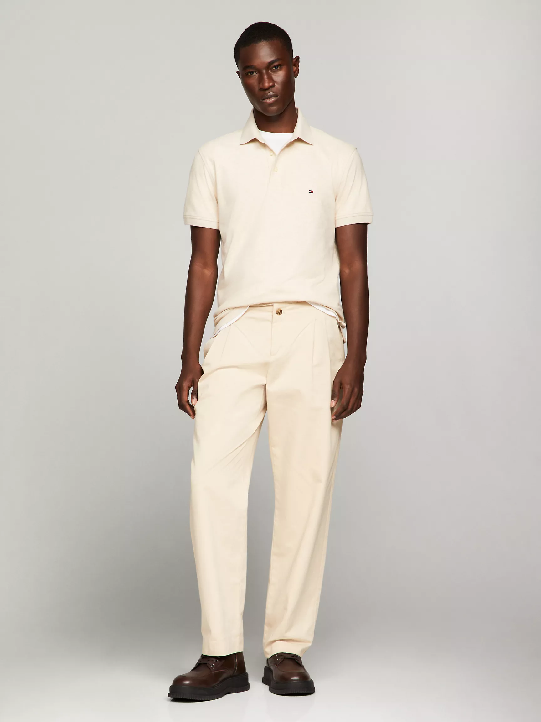 Мужское поло Tommy Hilfiger, Приталенное эластичное поло из пике