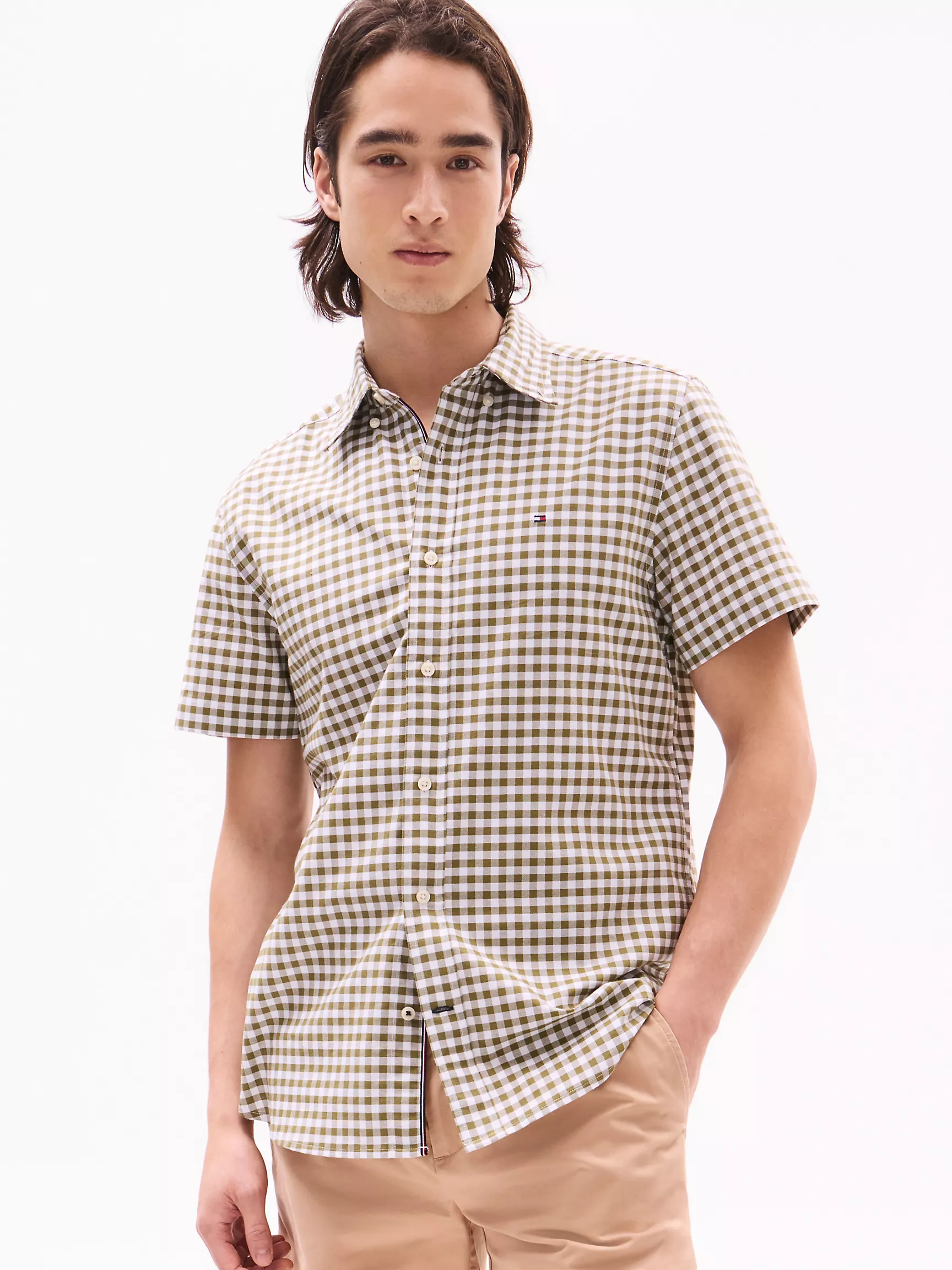 Мужская рубашка Tommy Hilfiger, Стандартная рубашка из оксфорда в клетку гингем
