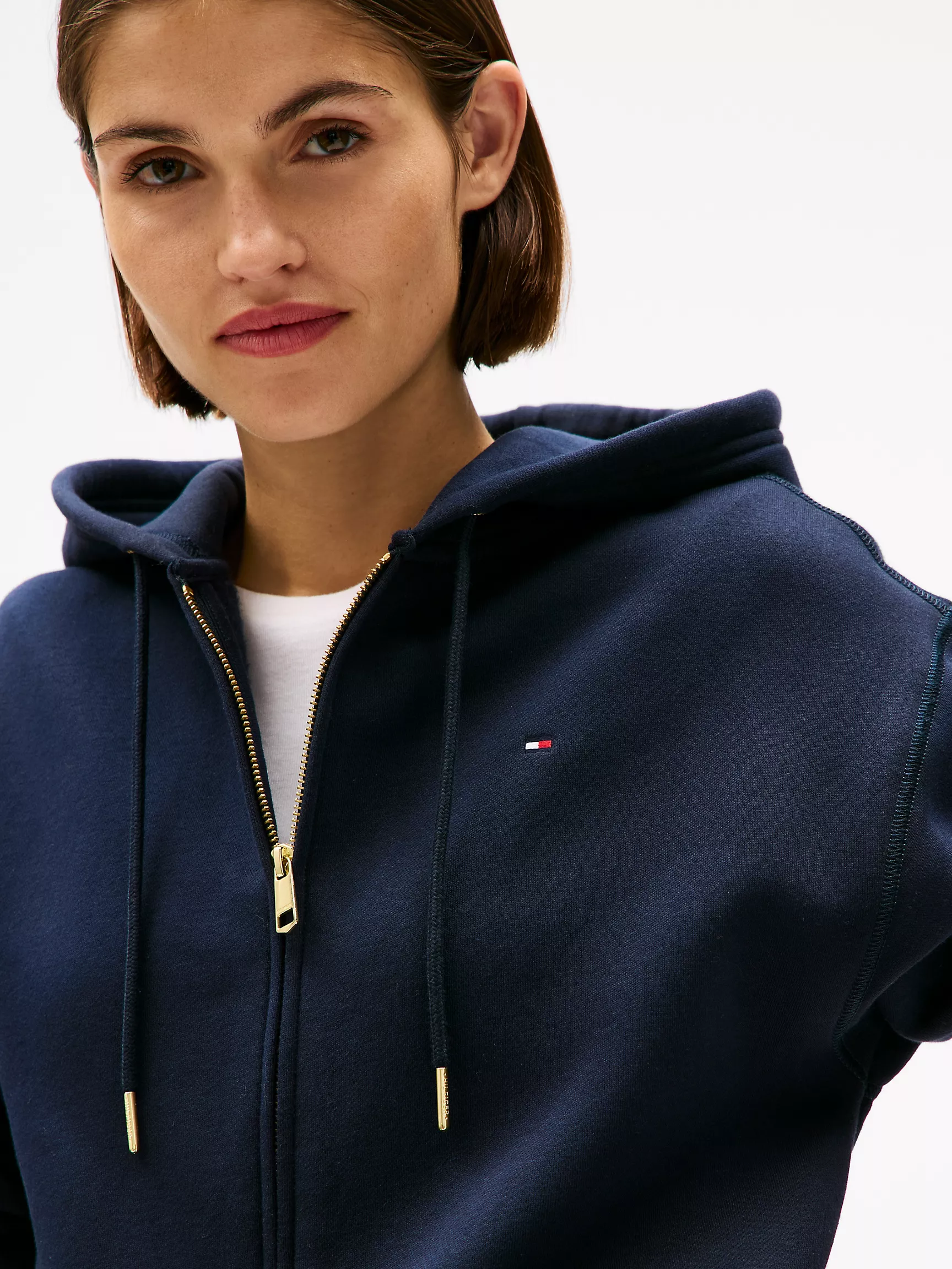 Женское худи Tommy Hilfiger, Свободное худи на молнии с плюшевой подкладкой