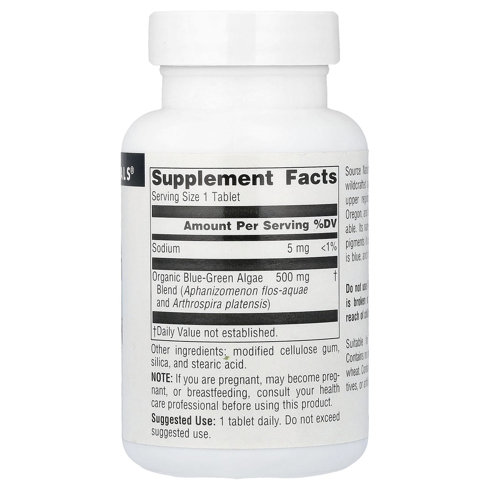 Source Naturals, сине-зеленые водоросли, 500 мг, 100 таблеток