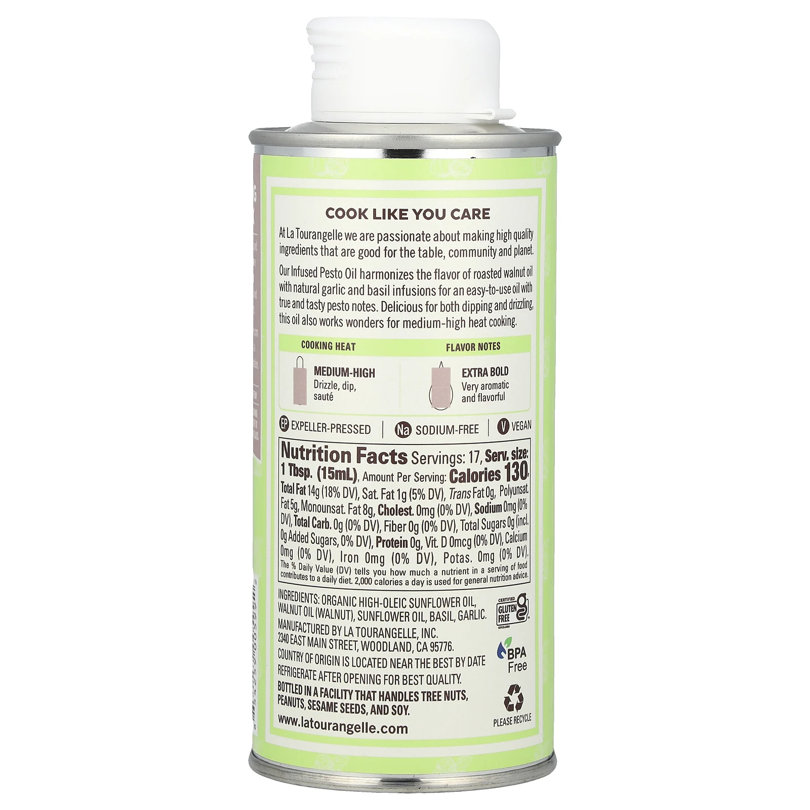 La Tourangelle, Масло песто, 250 мл (8,45 жидк. Унции)