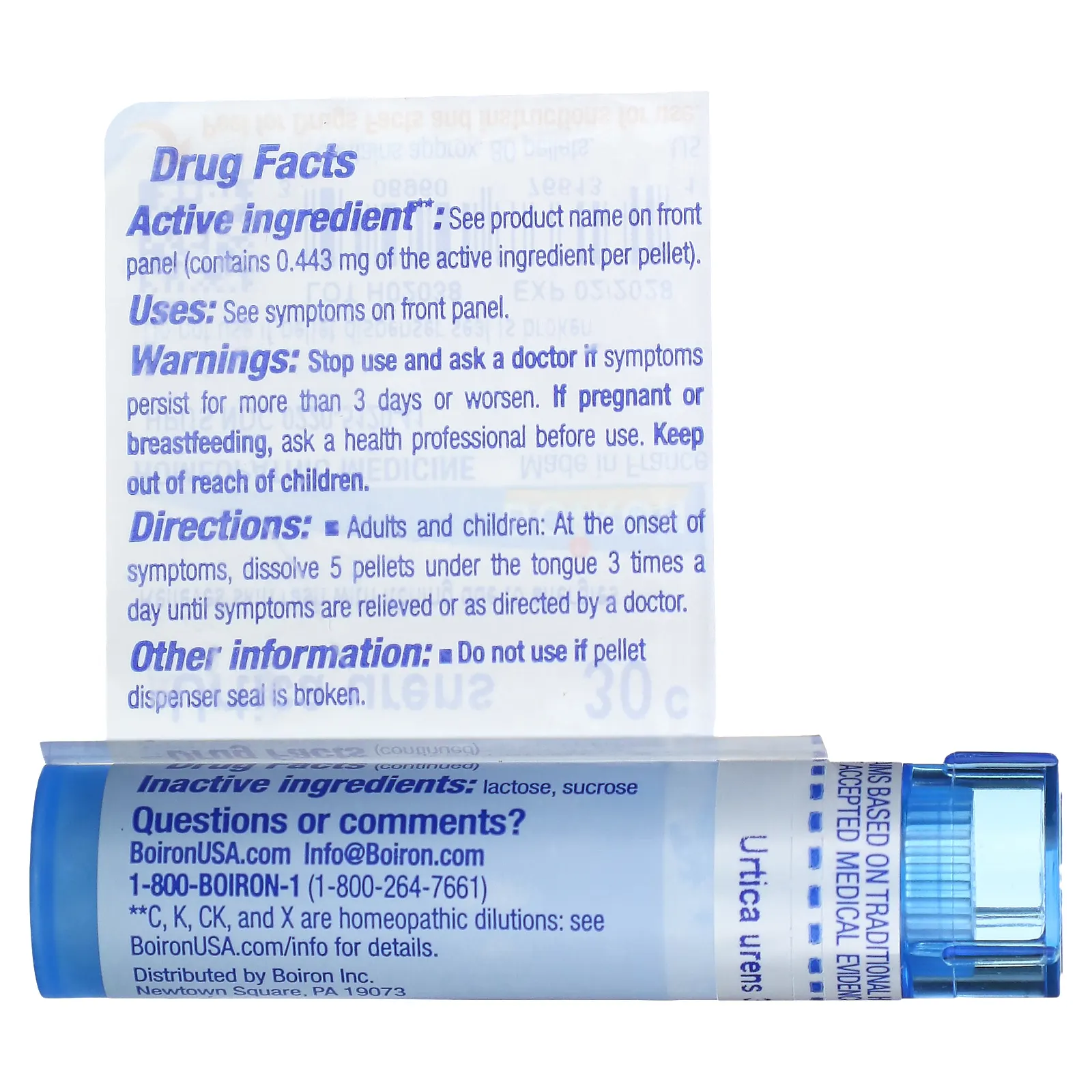 Boiron, Urtica urens, 30 ° C, прибл. 80 гранул