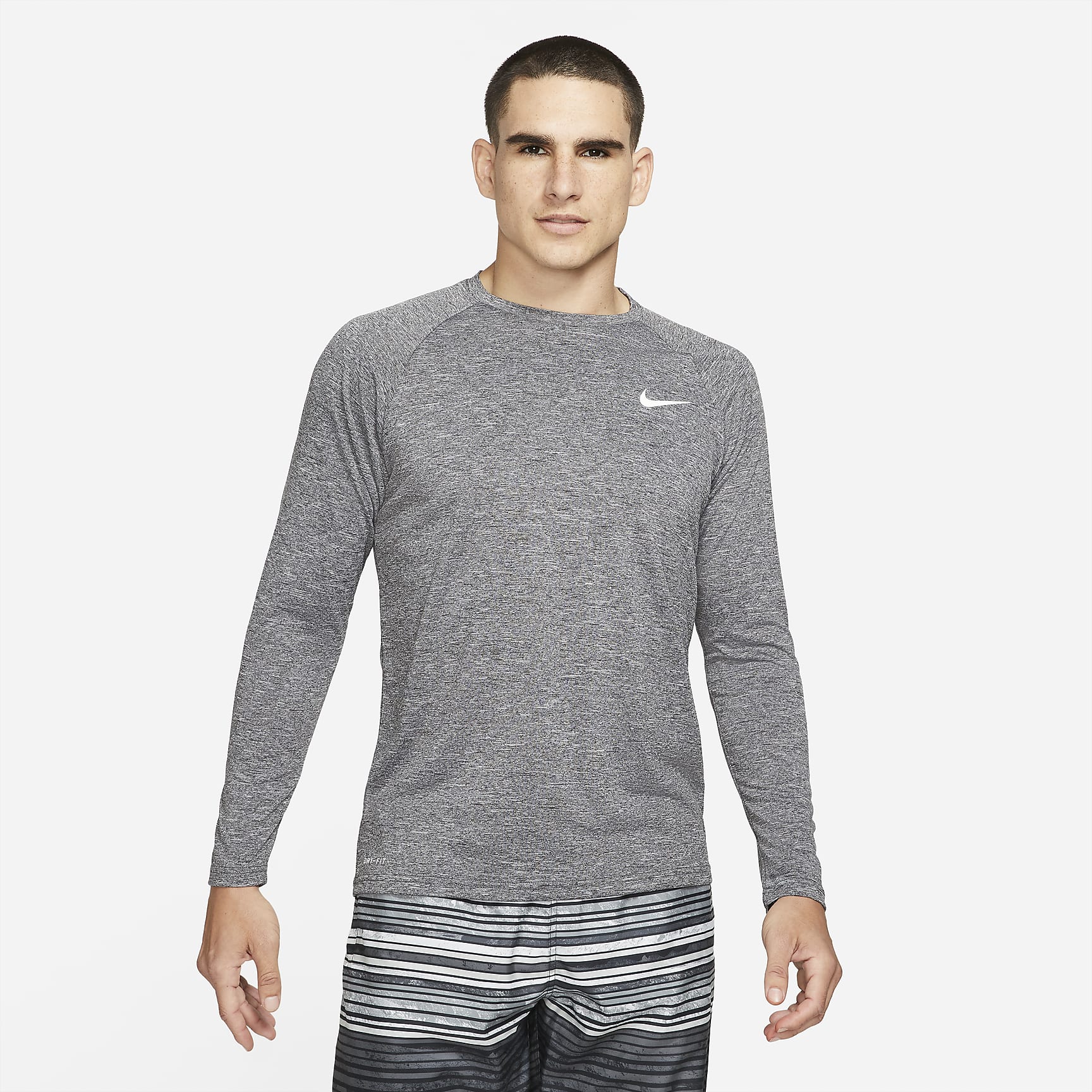 Nike Men's Heathered Long-Sleeve Hydroguard Swim Shirt