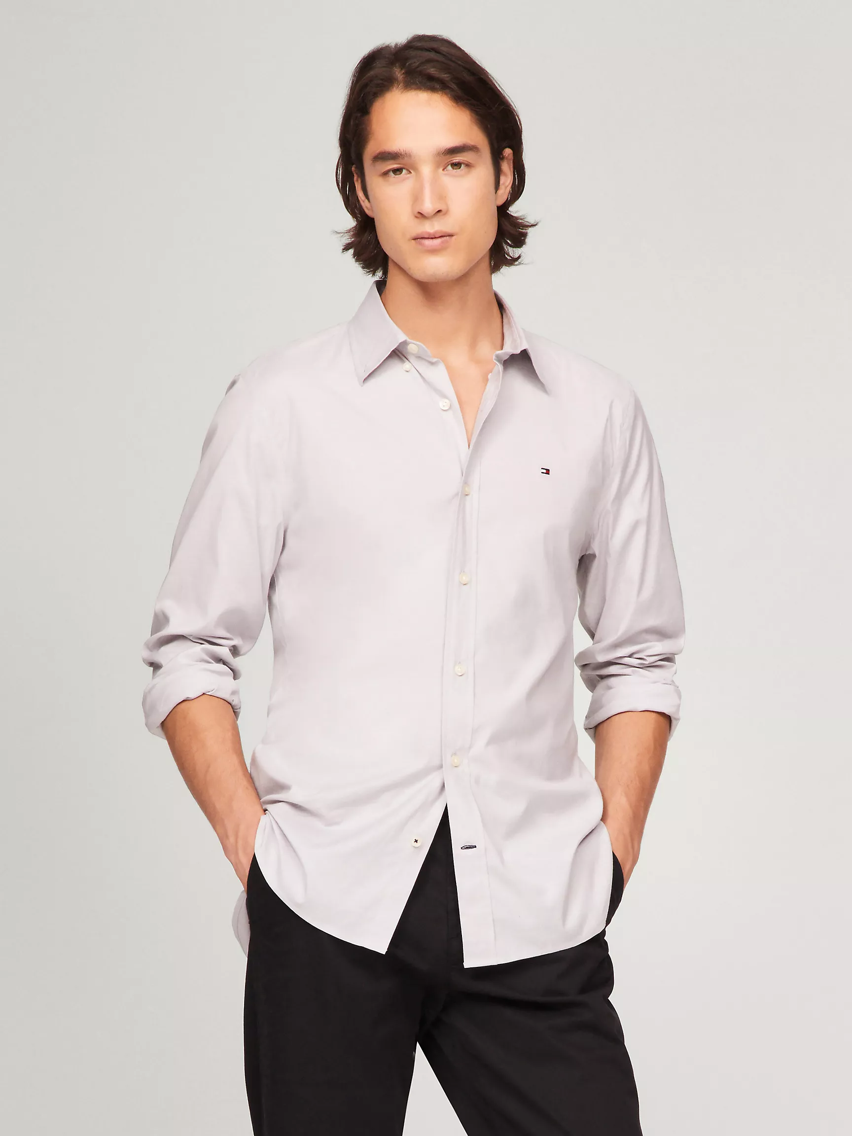 Мужская рубашка Tommy Hilfiger, Эластичная рубашка из поплина стандартного кроя
