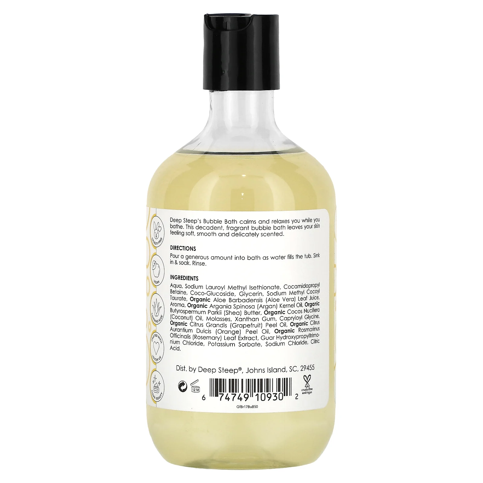 Deep Steep, Жемчужная ванна, грейпфрут и бергамот, 503 мл (17 жидк. Унций)