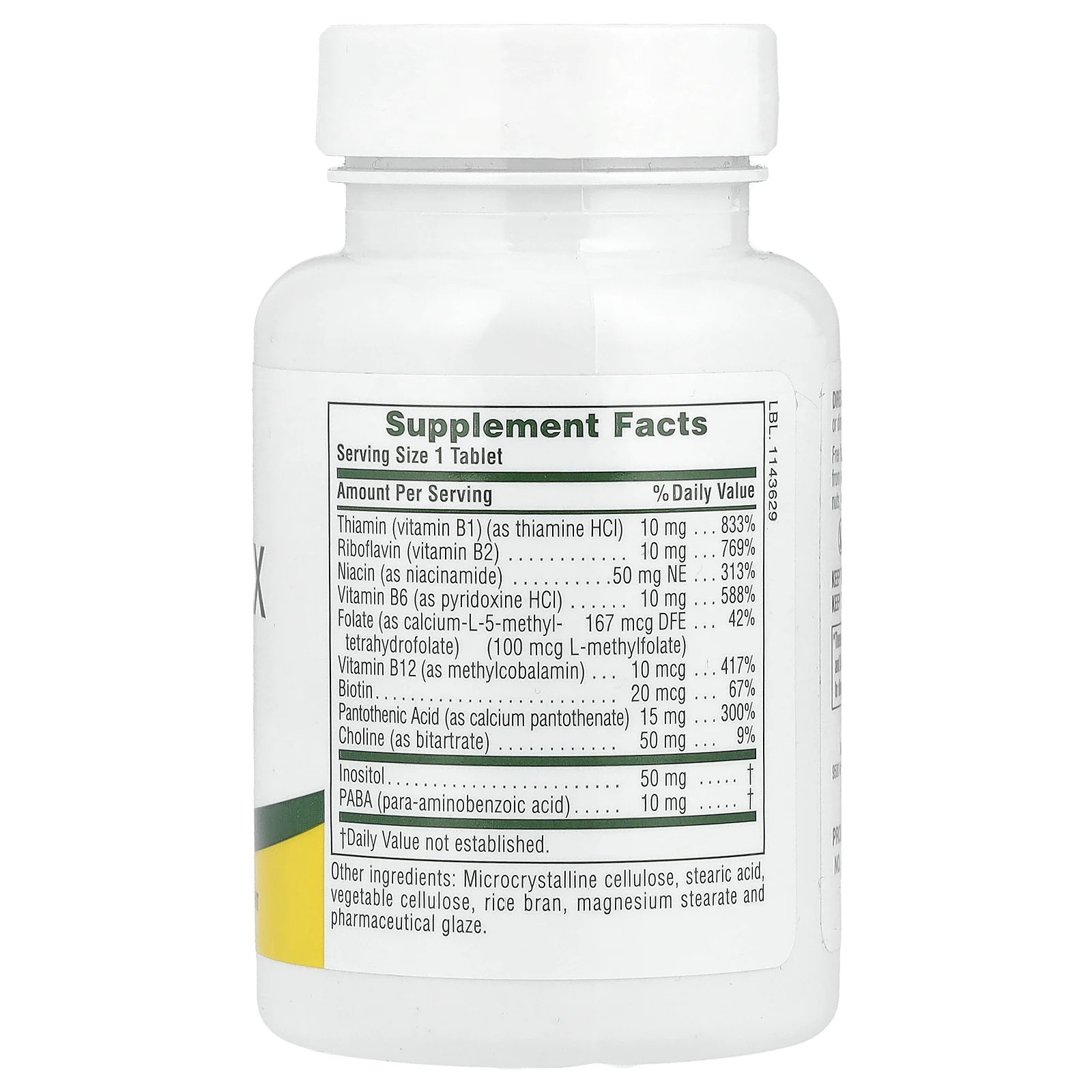 NaturesPlus, Комплекс витаминов группы B с рисовыми отрубями, 90 таблеток