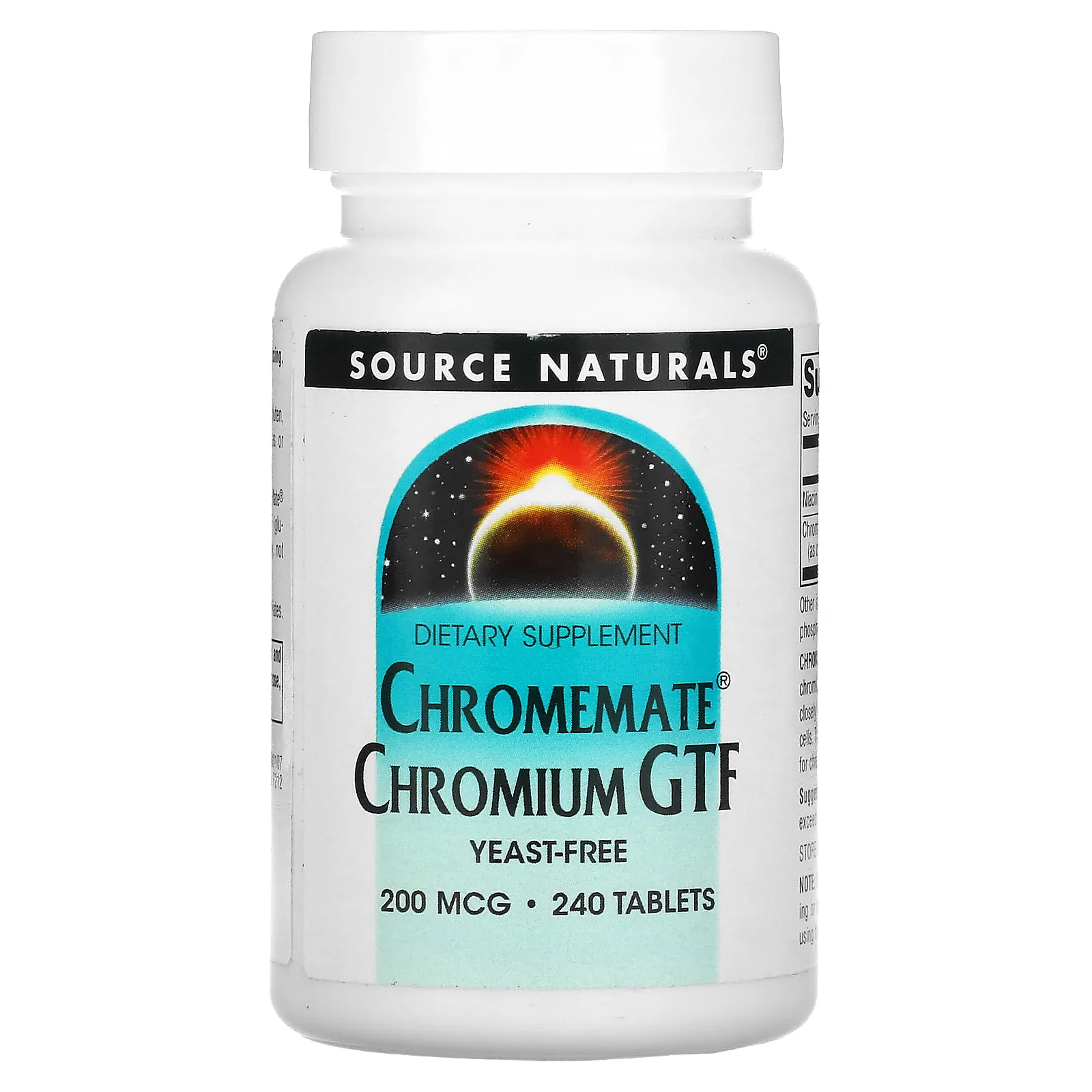 Source Naturals, Chromemate, GTF, хром, 200 мкг, 240 таблеток