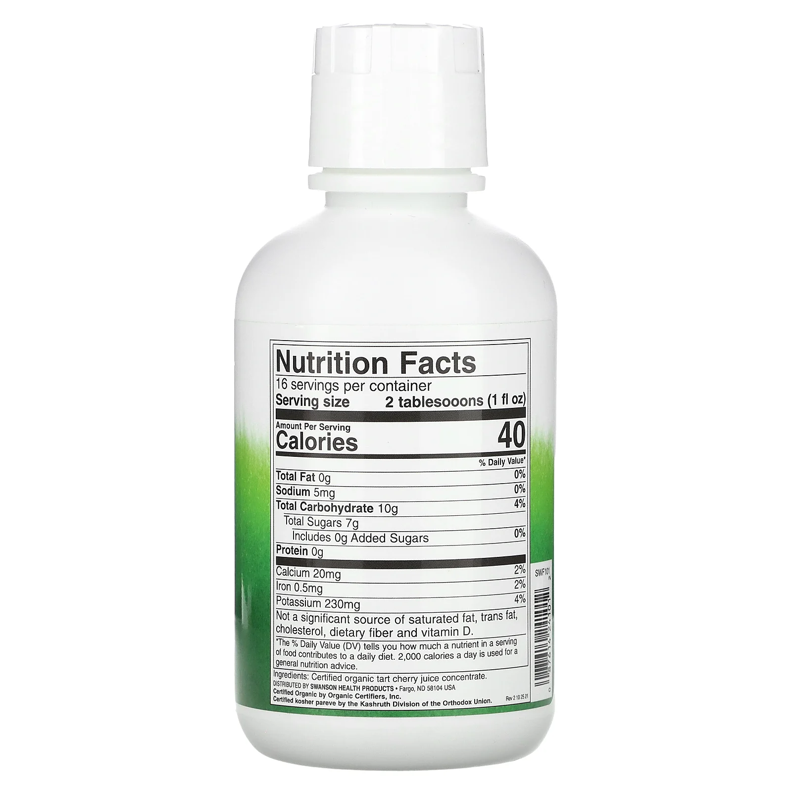 Swanson, Сертифицированный органический терпкий концентрат вишневого сока, несладкий, 473 мл (16 жидк. Унций)