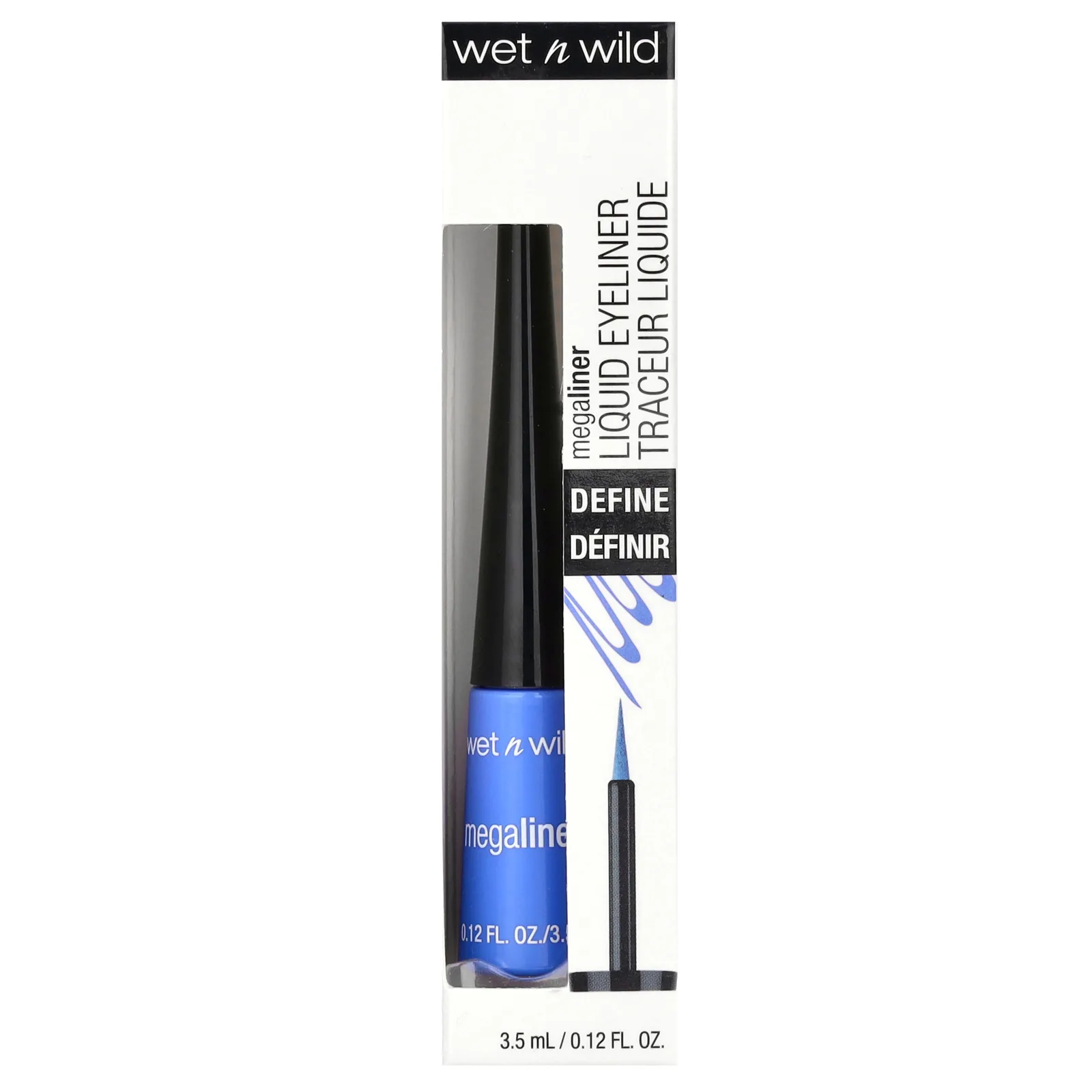 wet n wild, MegaLife, жидкая подводка для глаз, оттенок 873A, синяя, 3,5 мл (0,12 жидк. унции)