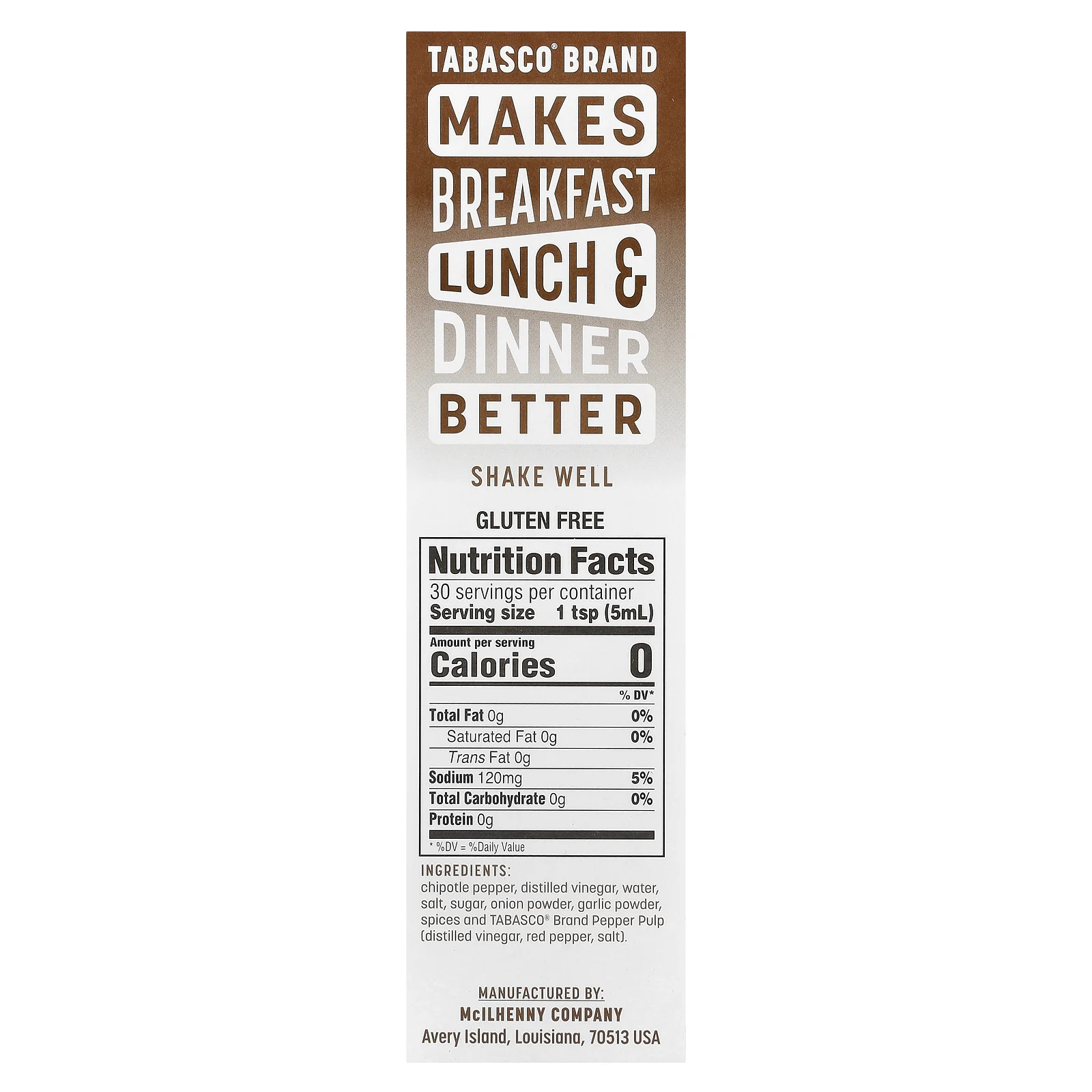 Tabasco, Перечный соус, чипотле, 148 мл (5 жидк. Унций)