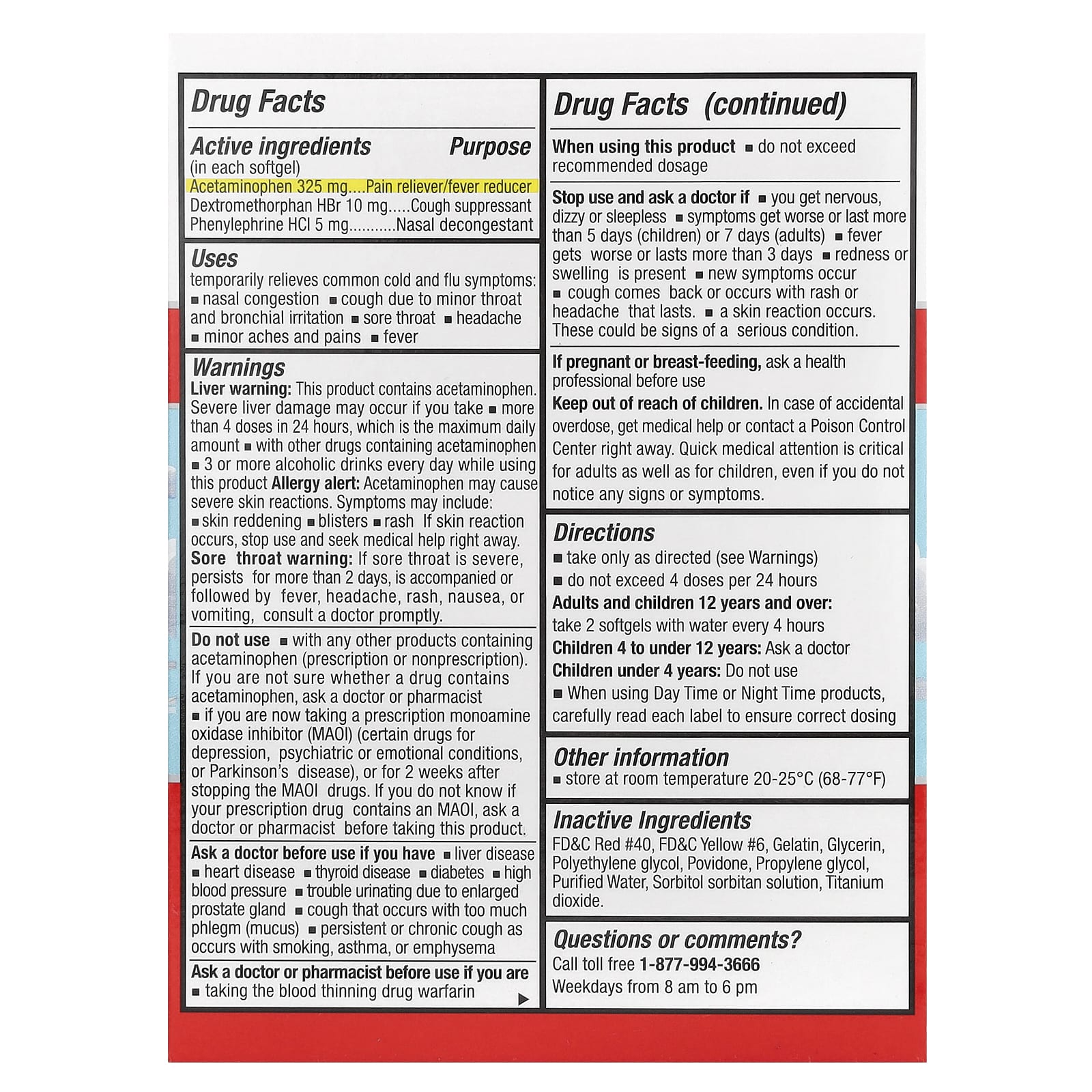 Tukol, дневное средство от простуды и гриппа, 24 капсулы