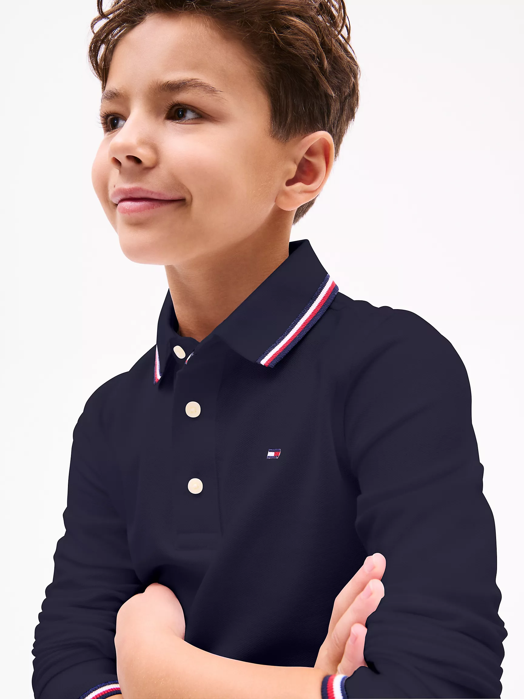 Рубашка-поло для мальчиков Tommy Hilfiger, Детское поло с длинным рукавом и влагоотводящей технологией Tommy