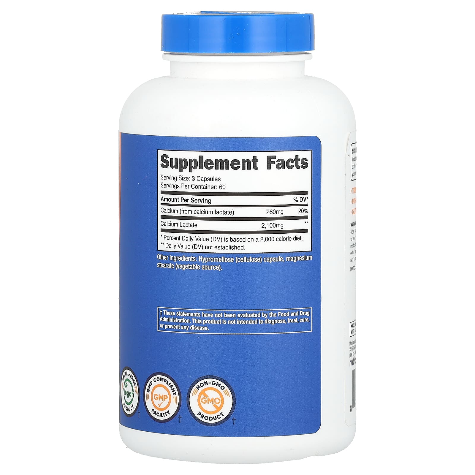 Nutricost, лактат кальция, 2100 мг, 180 капсул (700 мг в 1 капсуле)