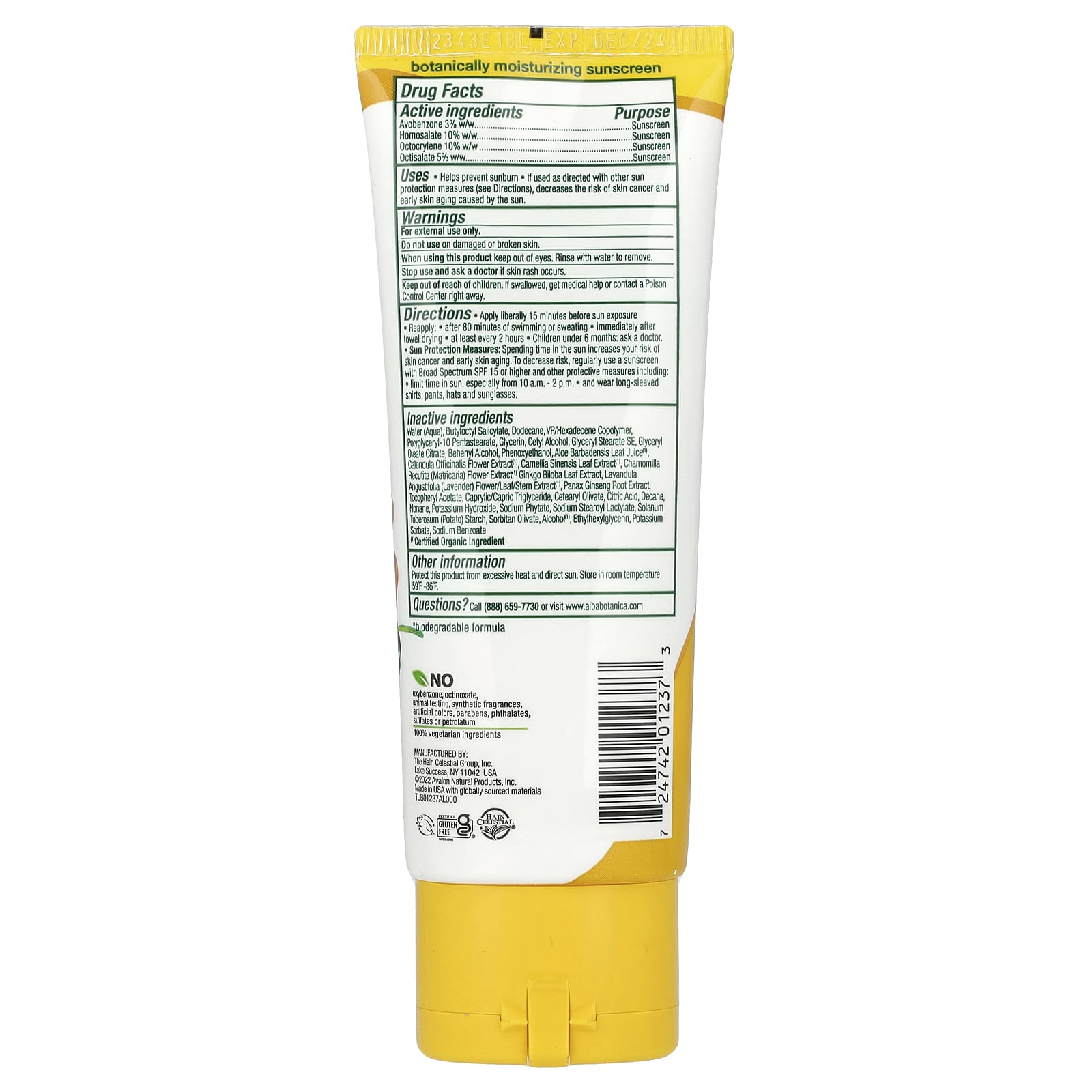 Alba Botanica, Hawaiian солнцезащитный лосьон для лица, SPF 30, без отдушек, 89 мл (3 жидк. унции)