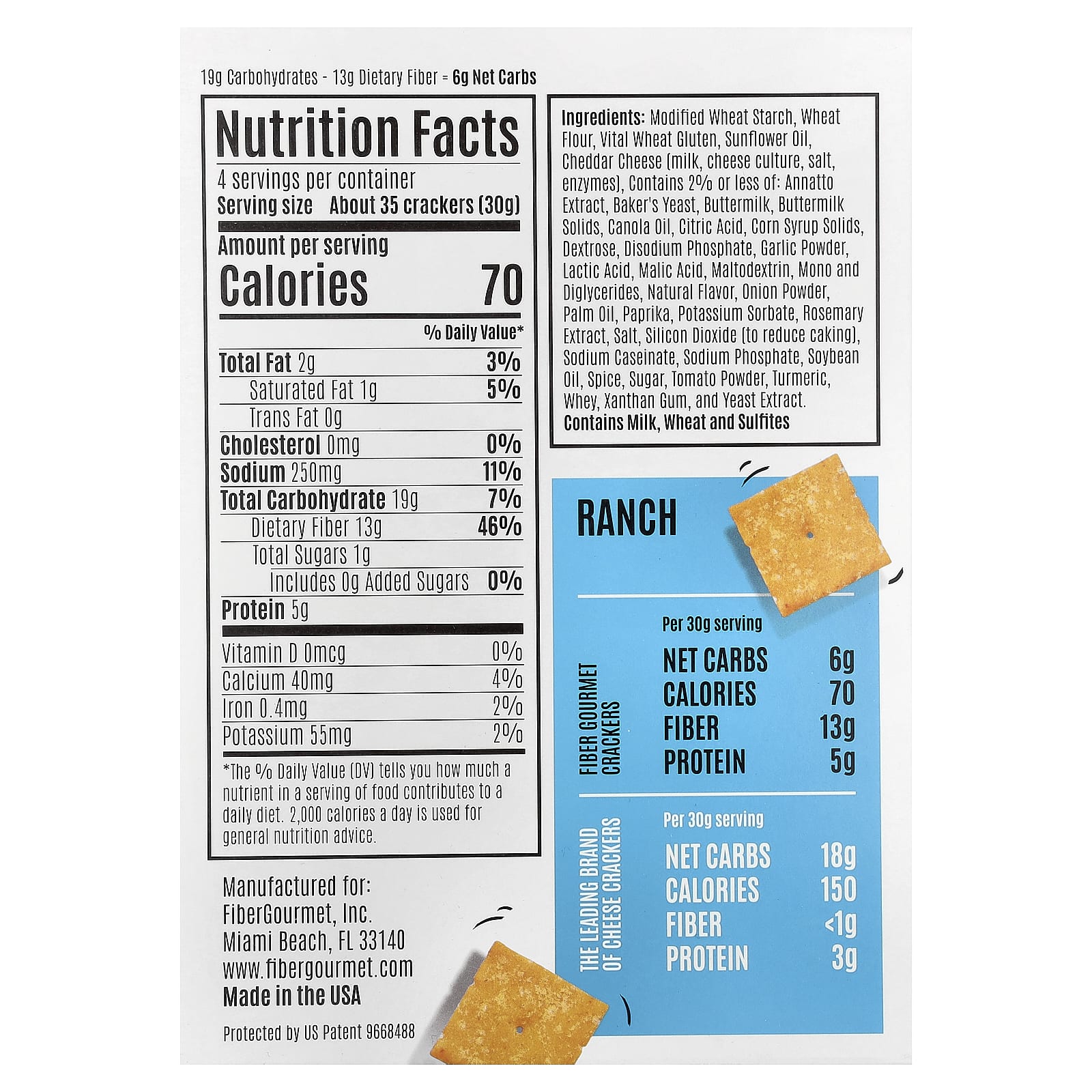 Fiber Gourmet, Thinables®, Ranch, 120 г (4,25 унции)