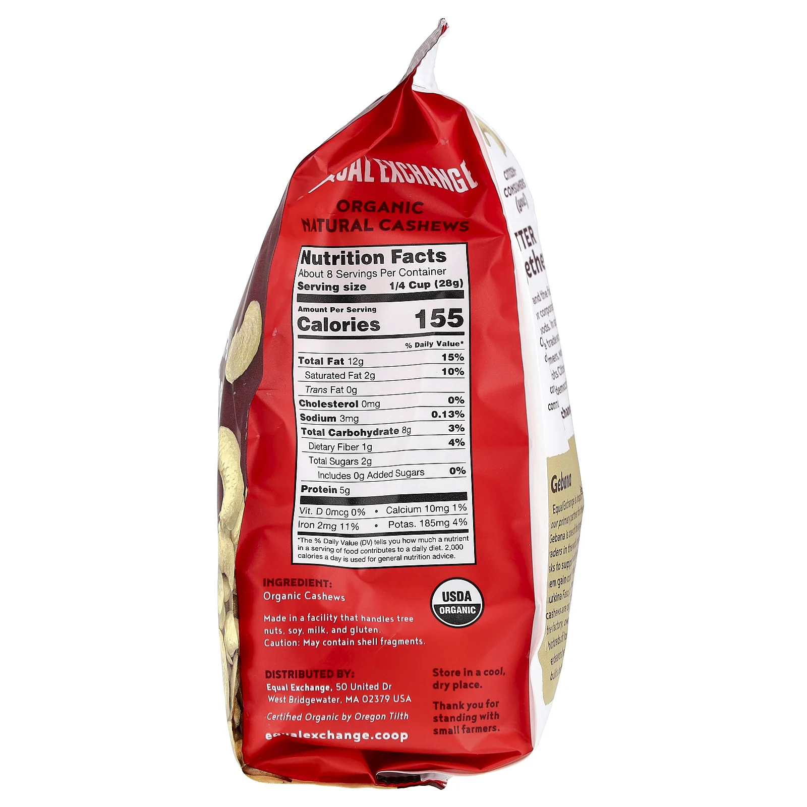 Equal Exchange, органические натуральные орехи кешью, 227 г (8 унций)