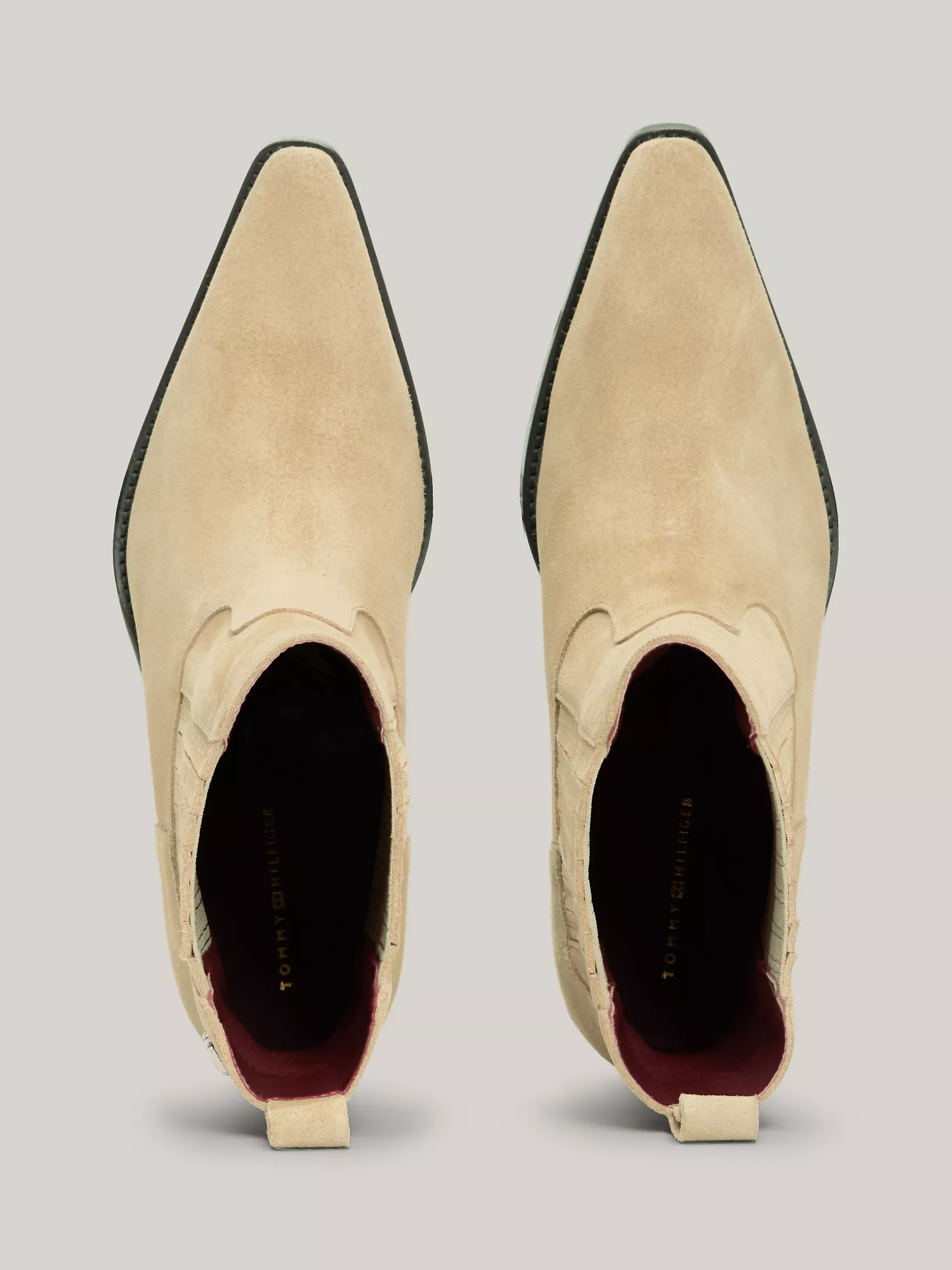 Женские ботинки Tommy Hilfiger, Замшевые ковбойские сапоги с логотипом TH