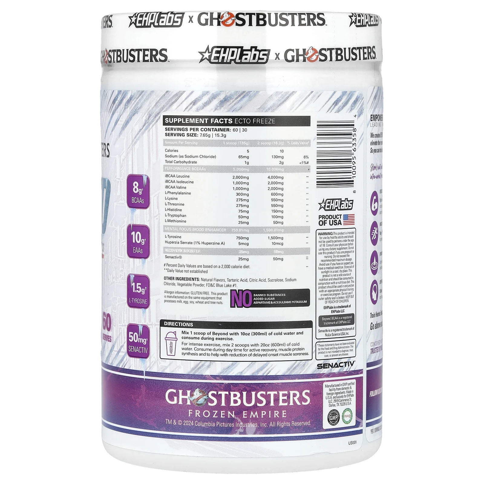 EHPlabs, Ghostbusters, Beyond, BCAA-EAA, Ecto Freeze, 459 г (16,2 унции)