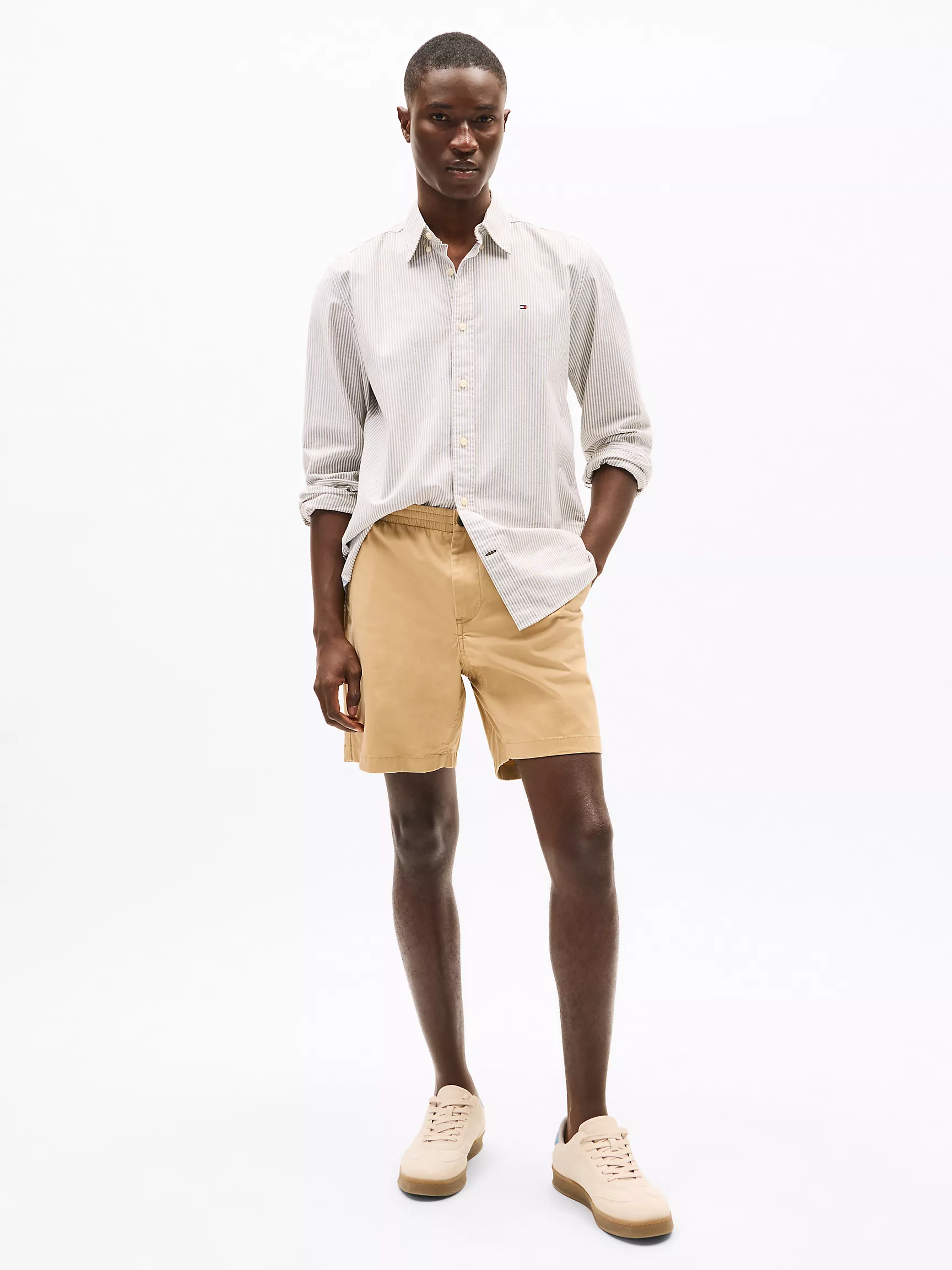 Мужские шорты Tommy Hilfiger, Трикотажные шорты из твила с бархатистой отделкой