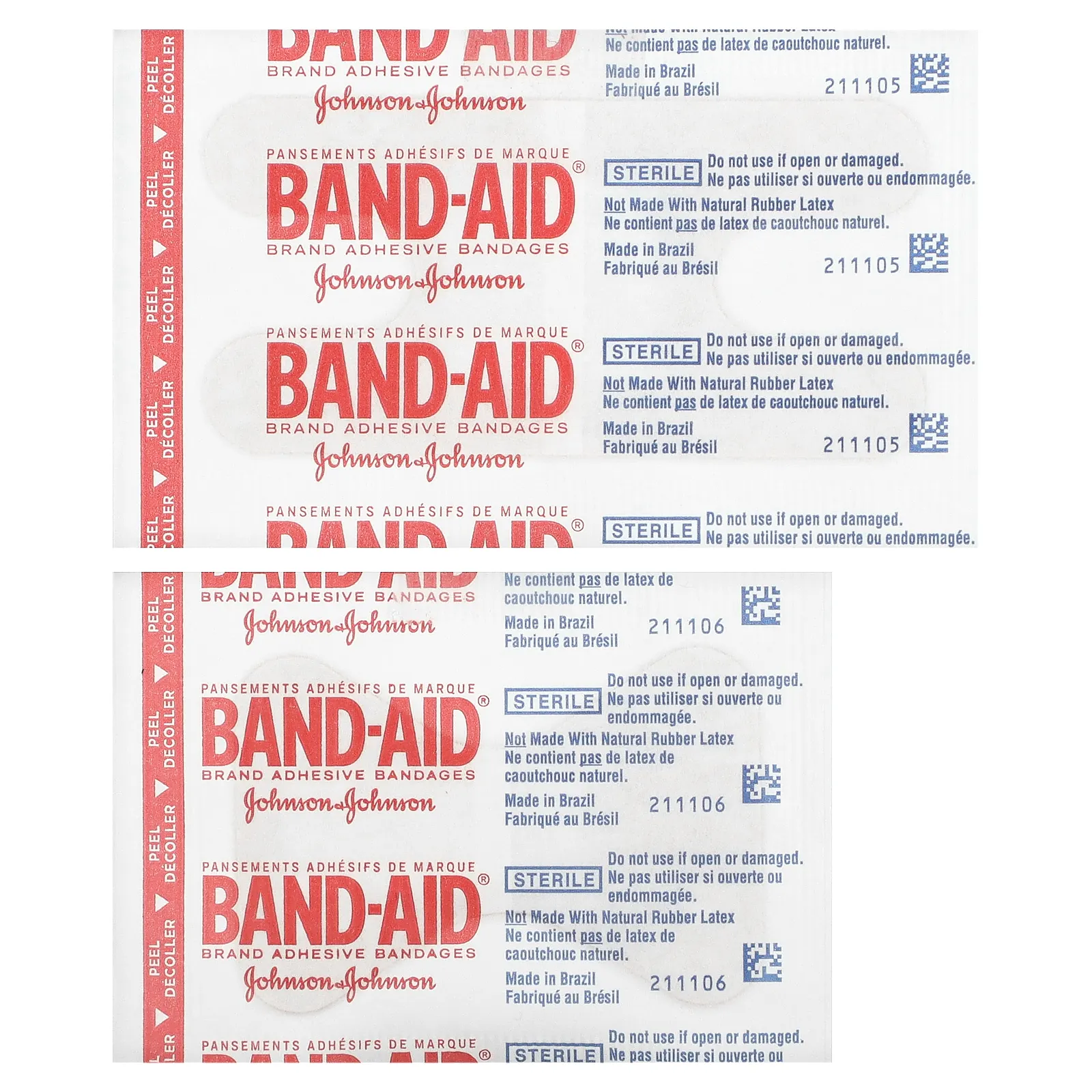 Band Aid, Лейкопластыри, гибкая ткань, разные размеры, 20 бинтов