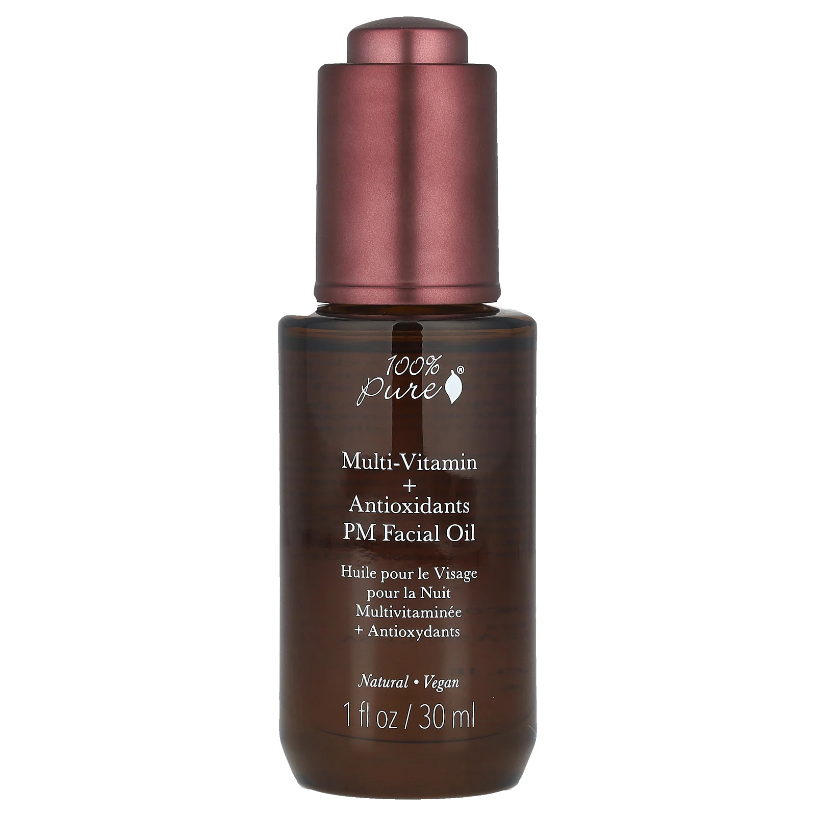 100% Pure, Масло для лица с мультивитаминами и антиоксидантами, PM, 30 мл (1 жидк. Унция)